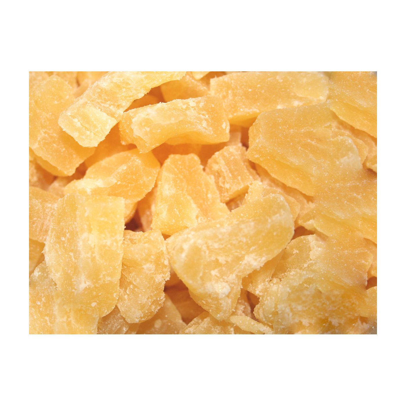 Ananas getrocknet & gezuckert, klein gewürfelt, Würfelgröße: ca. 0,5 cm; Im Karton 5 kg
