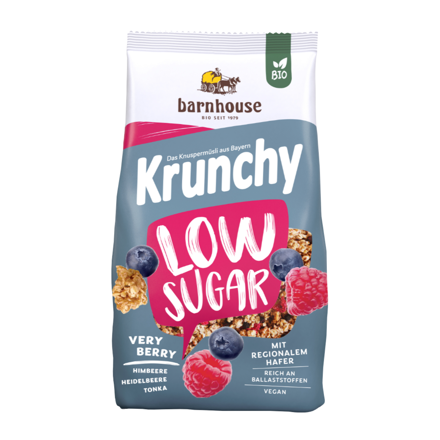 BIO Barnhouse Krunchy Low Sugar Very Berry
1,25 kg Beutel BIO Barnhouse Krunchy Low Sugar Very Berry
1,25 kg Beutel