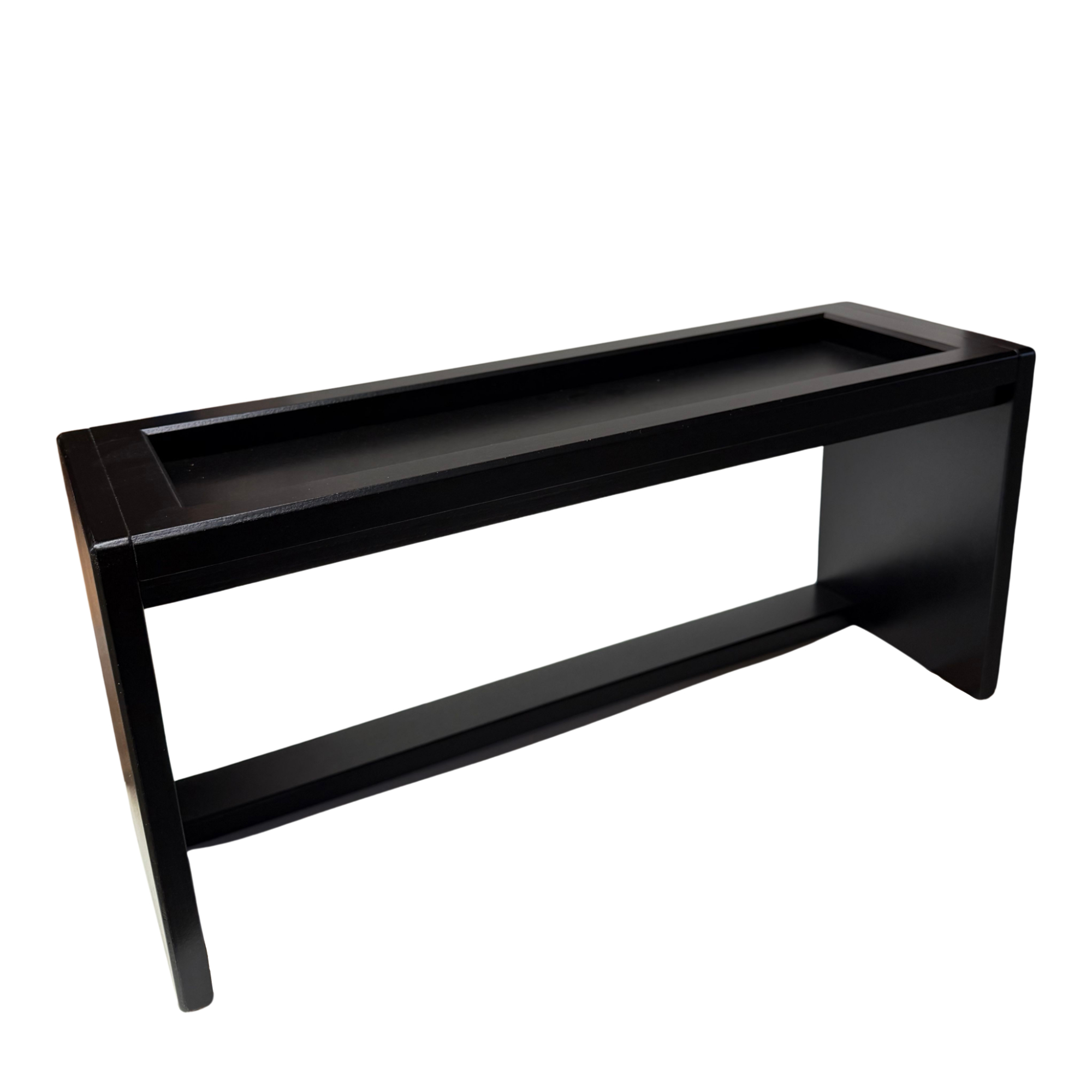 Candybar-Oberteil aus Holz in schwarz, für 4 Gläser L=46 cm / T= 17,5 cm / Höhe 25,8 cm passendes Zubehör:11157-Unterteil schwarz 11203-Bonbonglas mit Deckel