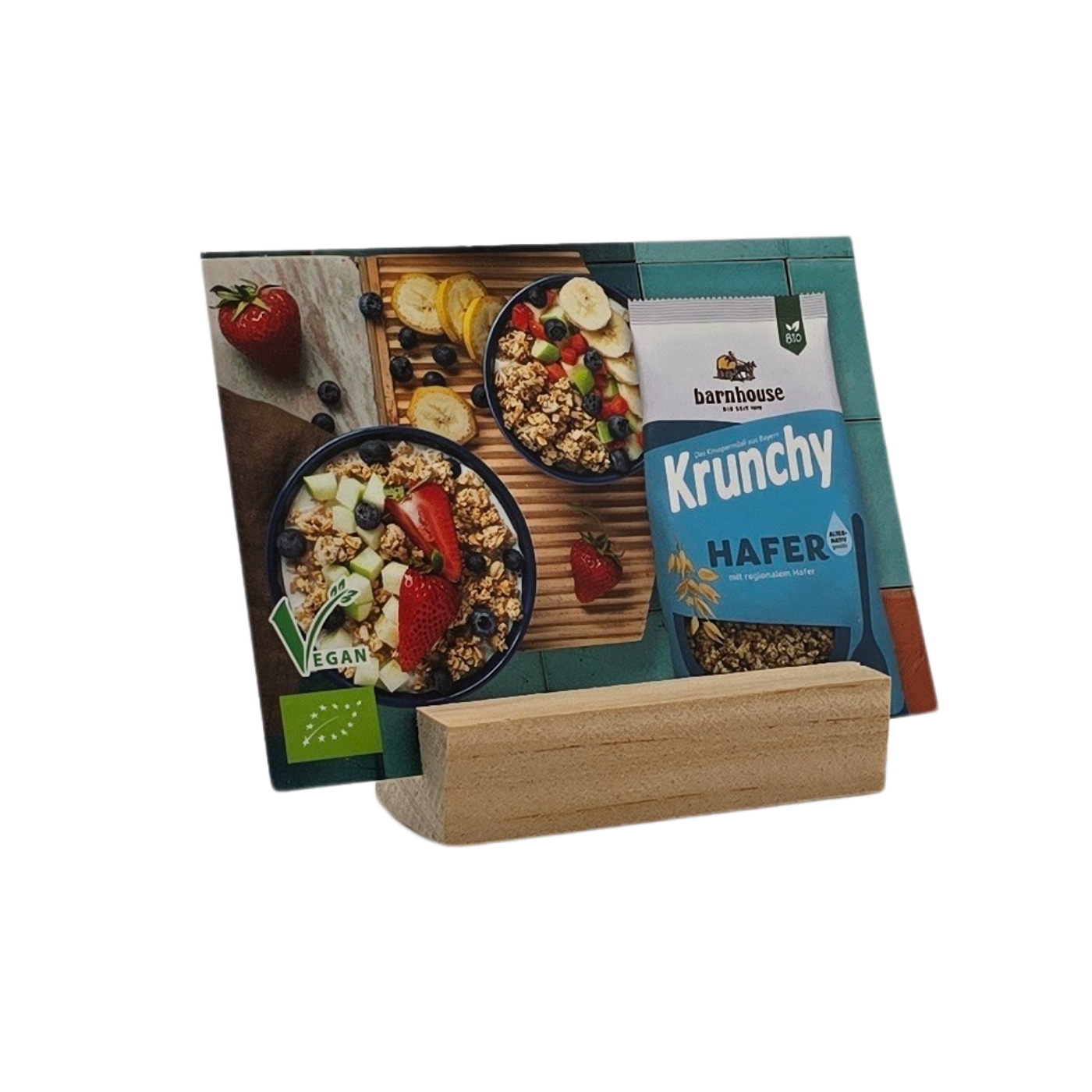 Barnhouse Krunchy Hafer Sortenkarte
Buffetbeschilderung mit Zutatenliste/Allergenhinweis
BxH ca. 105 x 80 mm