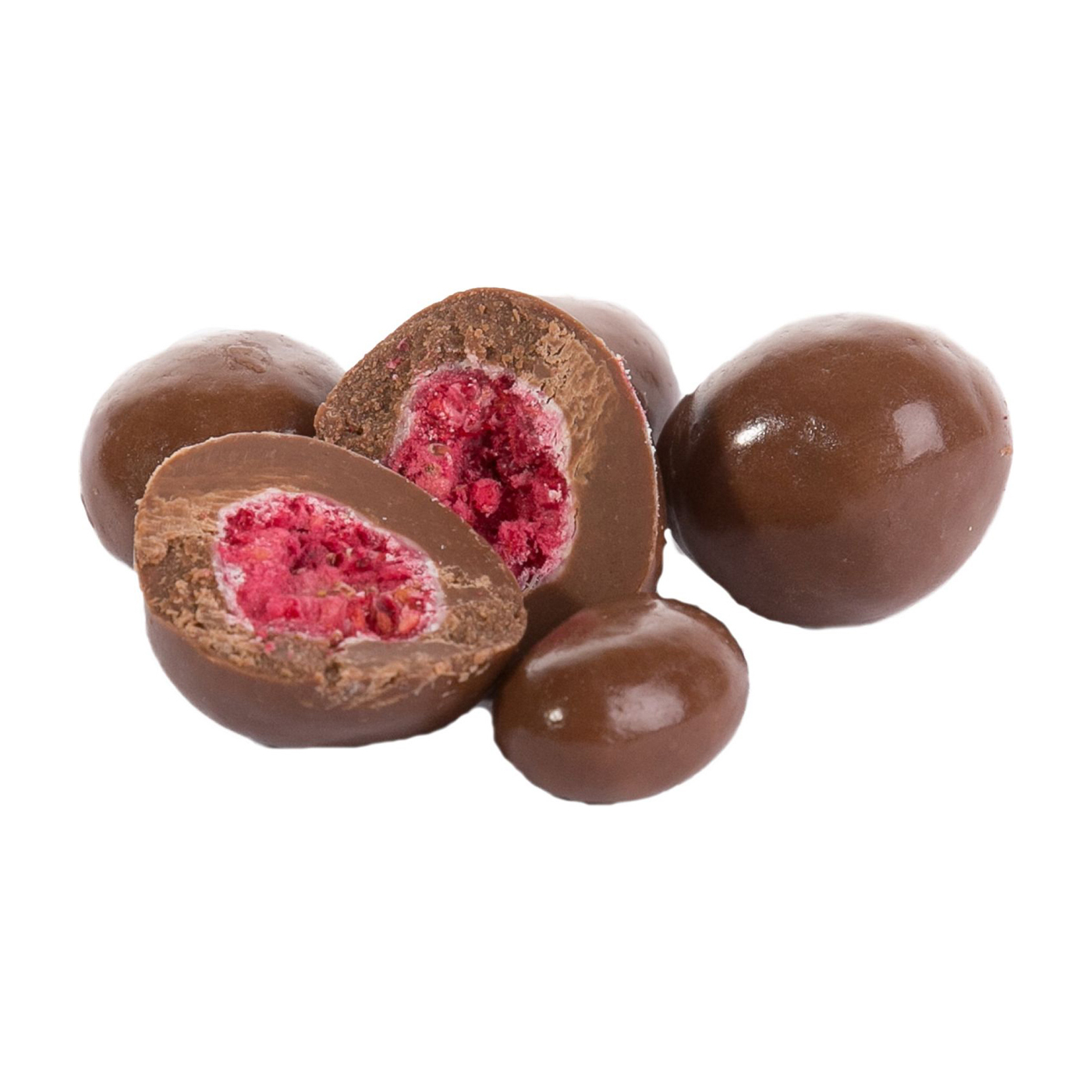 Himbeeren gefriergetrocknet in Vollmilchschokolade
2kg pro Beutel