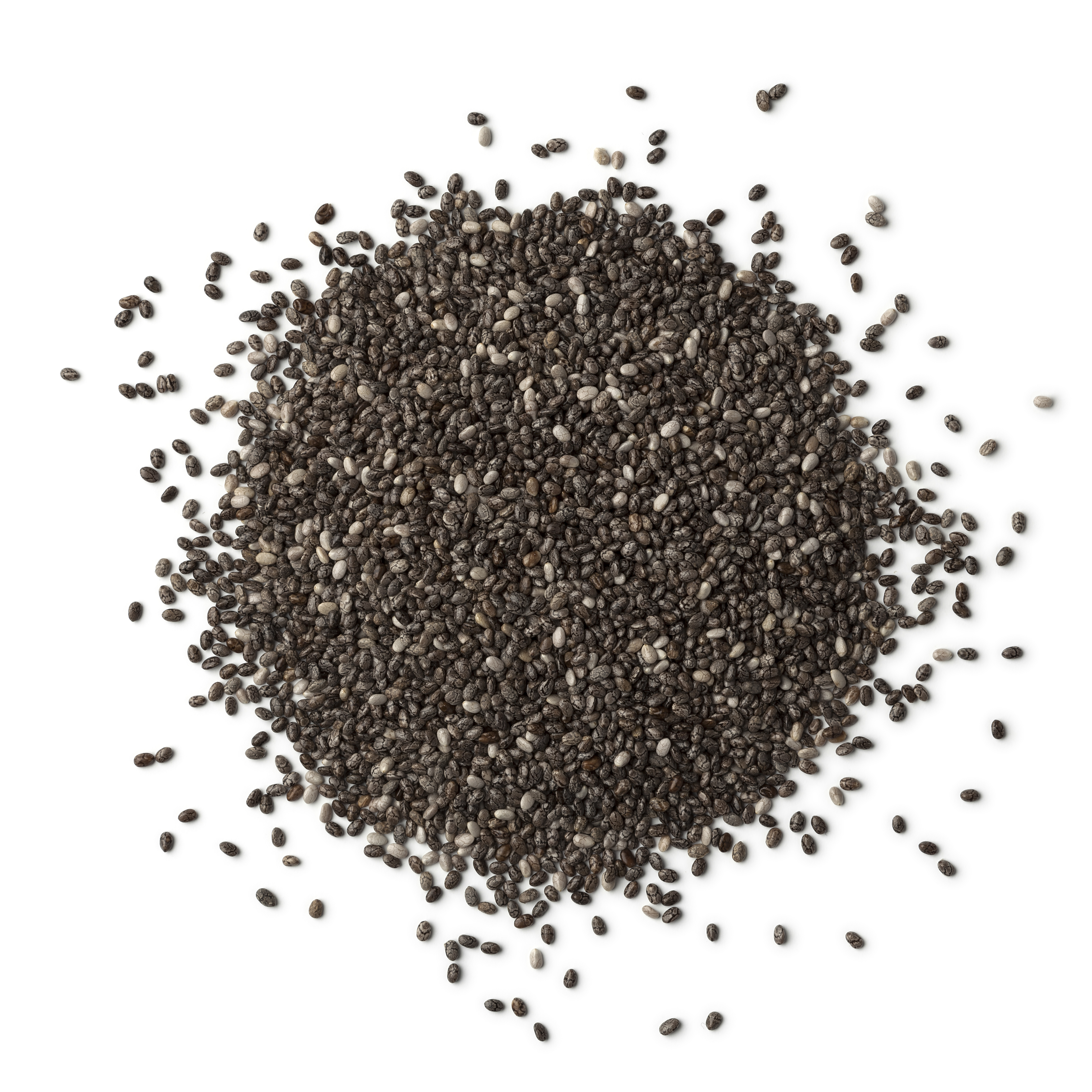 Chiasamen schwarz 2,5 kg in der Papiertüte, genäht