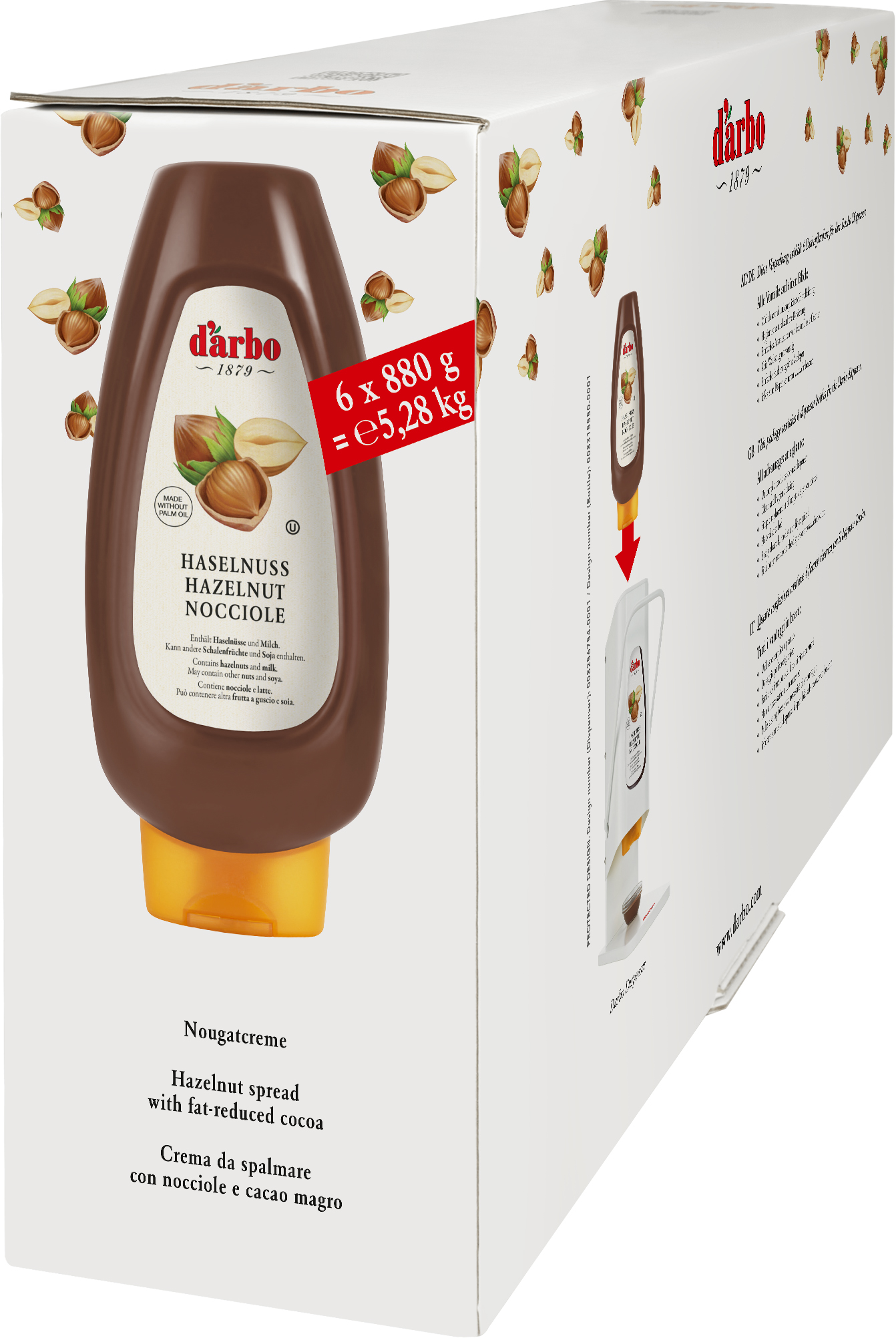 Darbo Nougatcreme Dosierflasche 880 g
