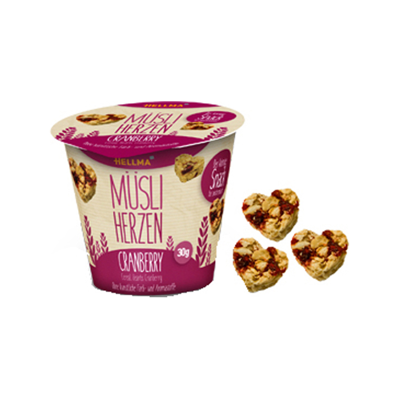 Hellma Müsliherzen Cranberry
30g Becher á 30 Stück pro Karton Hellma Müsliherzen Cranberry
30g Becher á 30 Stück pro Karton