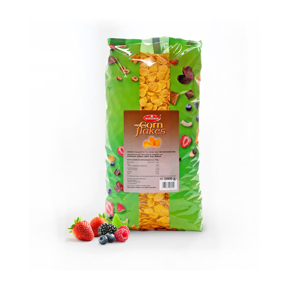 Cornflakes crisp & cross 1,0 kg Beutel Cornflakes crisp & cross 1,0 kg Beutel
