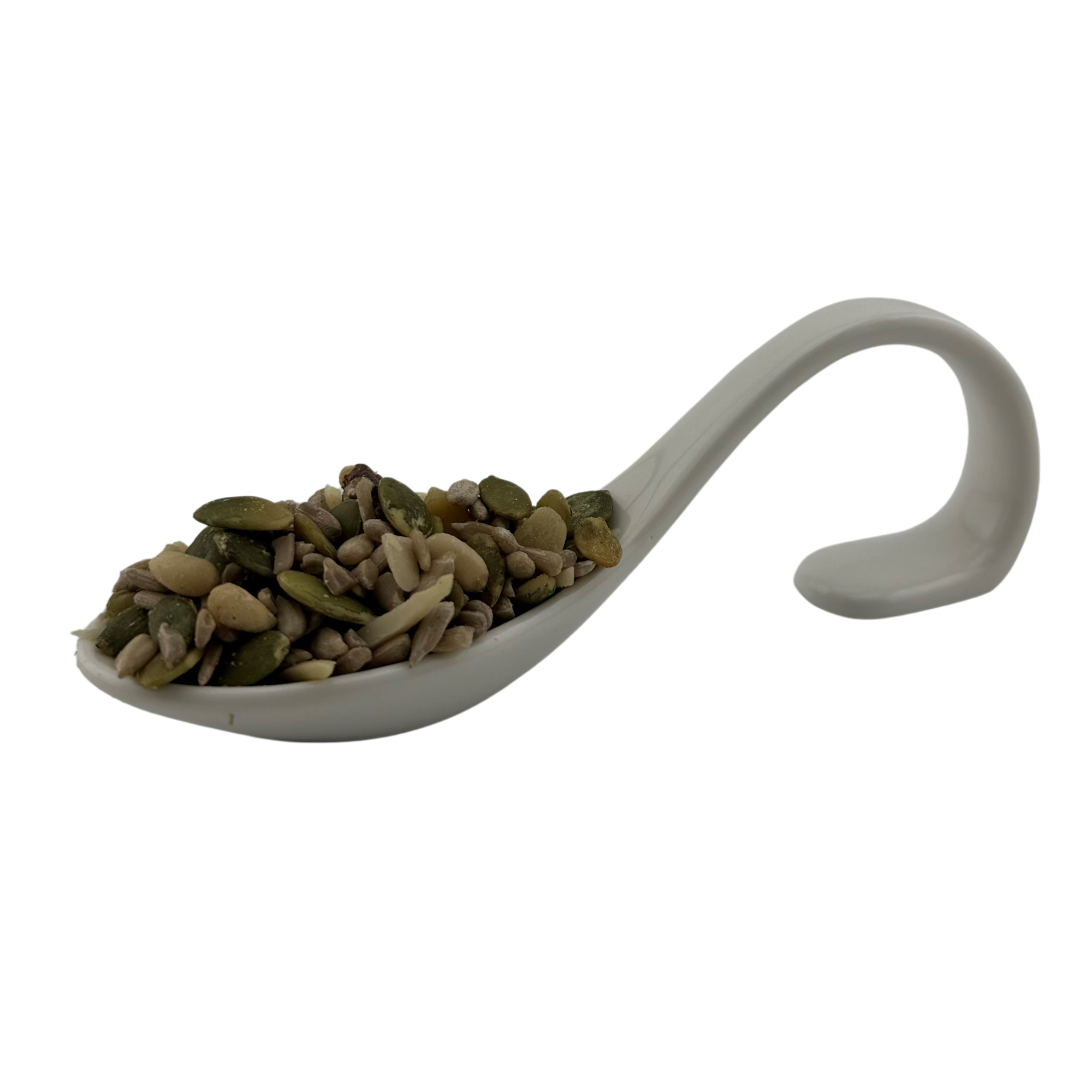 Power Kerne Saaten Mix 120g
Küchenmix mit Mandeln, Melonen-,
Pinien-, Kürbis-, Sonnenblumenkernen & Walnuss
Blockbodenbeutel Klarsicht - PT
25 Stück pro Karton