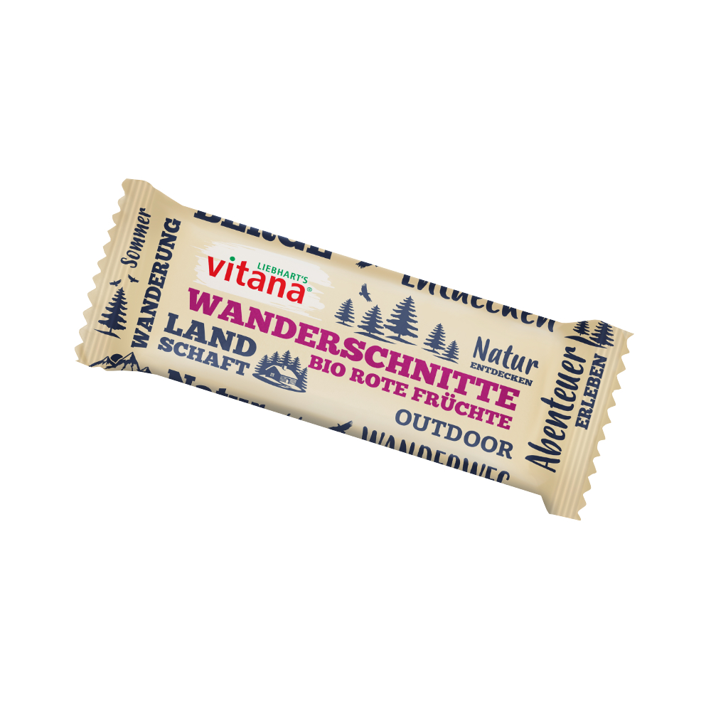 Liebharts Wanderschnitte Mulrifrucht mit roten Früchten 40g in Bio Qualität- 16 Stück pro Karton