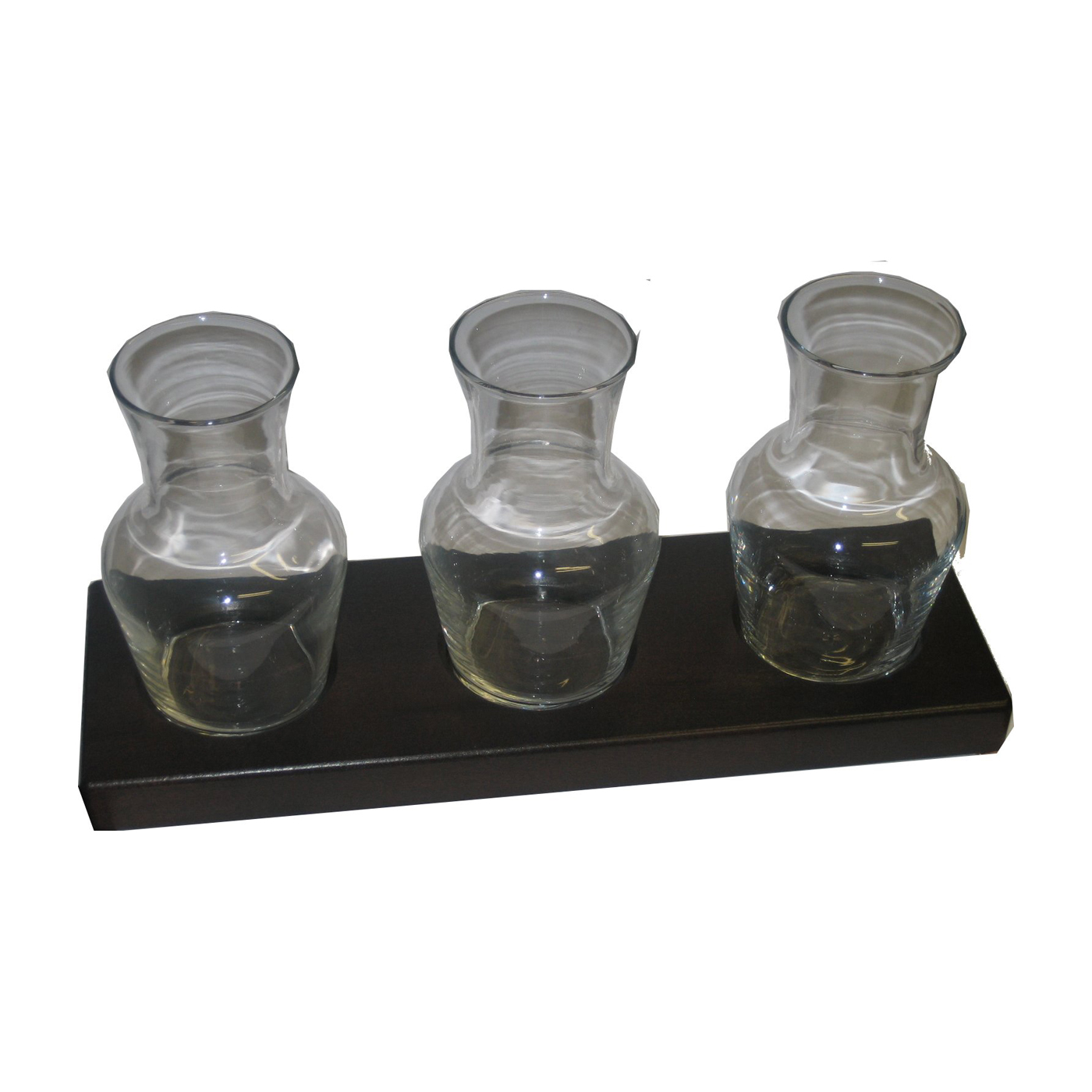 Holztableau für drei Glas Karaffen Schwarz - Carafon 25 cl