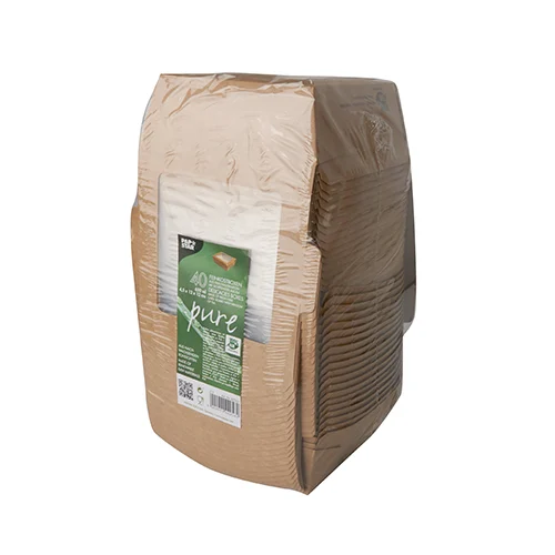 Feinkostboxen mit Sichtfenster 650 ml 14x14 cm (Boden 12x12 cm) h: 4,5 cm, braun 40 Stück pro Pack
