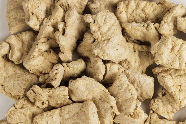 Texturat Pflanzenprotein Streifen bio - bestehend aus Sonnenblumenmehl & Ackerbohnenmehl 6 x 1,0 kg Beutel pro Karton