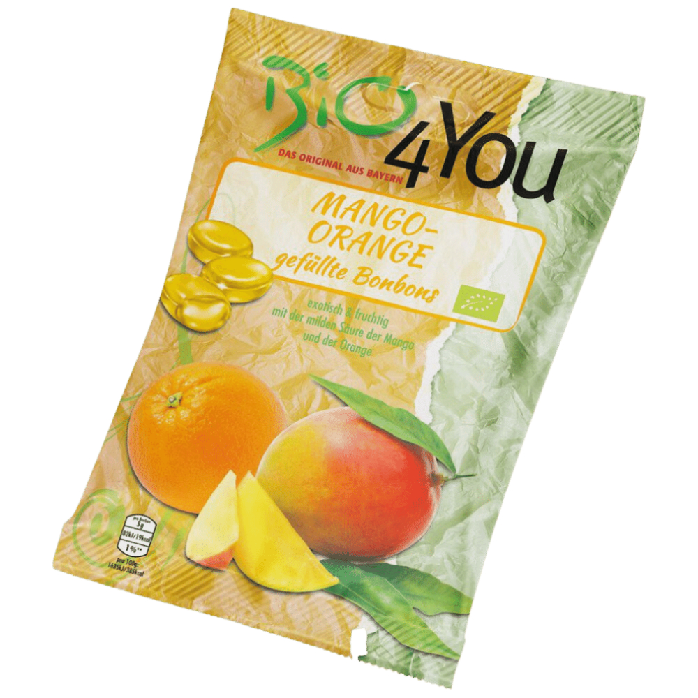Liebharts Bio4You-Bonbons Mango-Orange 75g - 20 Stück pro Karton