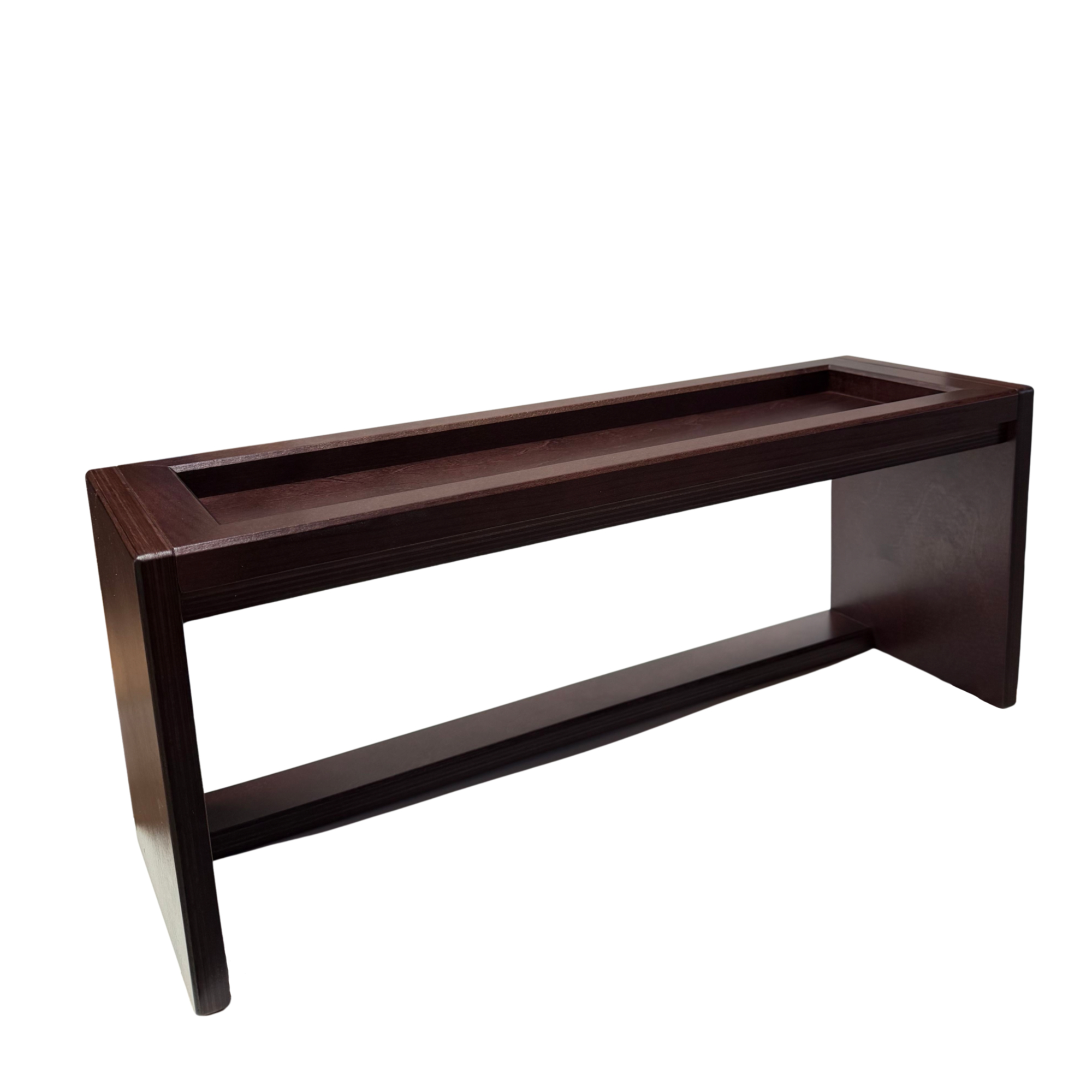 Candybar-Oberteil aus Holz in Wenge, für 4 Gläser L=46 cm / T= 17,5 cm / Höhe 25,8 cm passendes Zubehör: 11156-Unterteil Wenge 11203-Bonbonglas mit Deckel