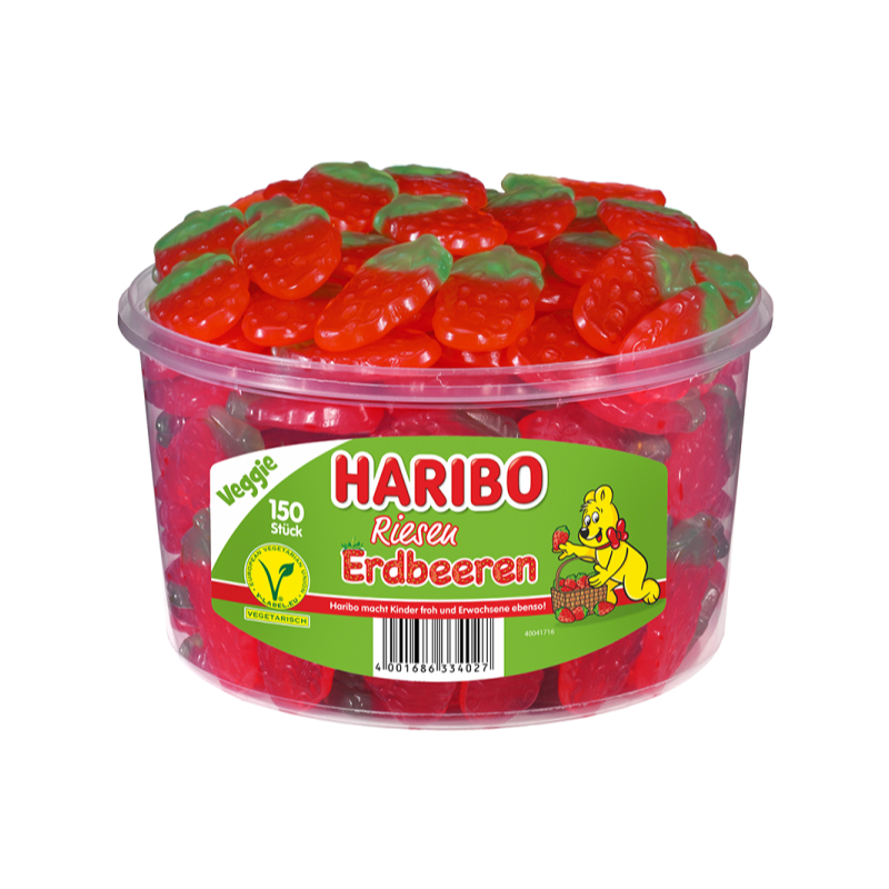 Haribo Riesen Erdbeeren 3kg
in der Papiertüte, genäht