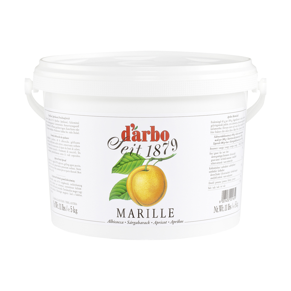 DARBO Marillen/Aprikosen Konfitüre fein passiert
5,0 kg Eimer