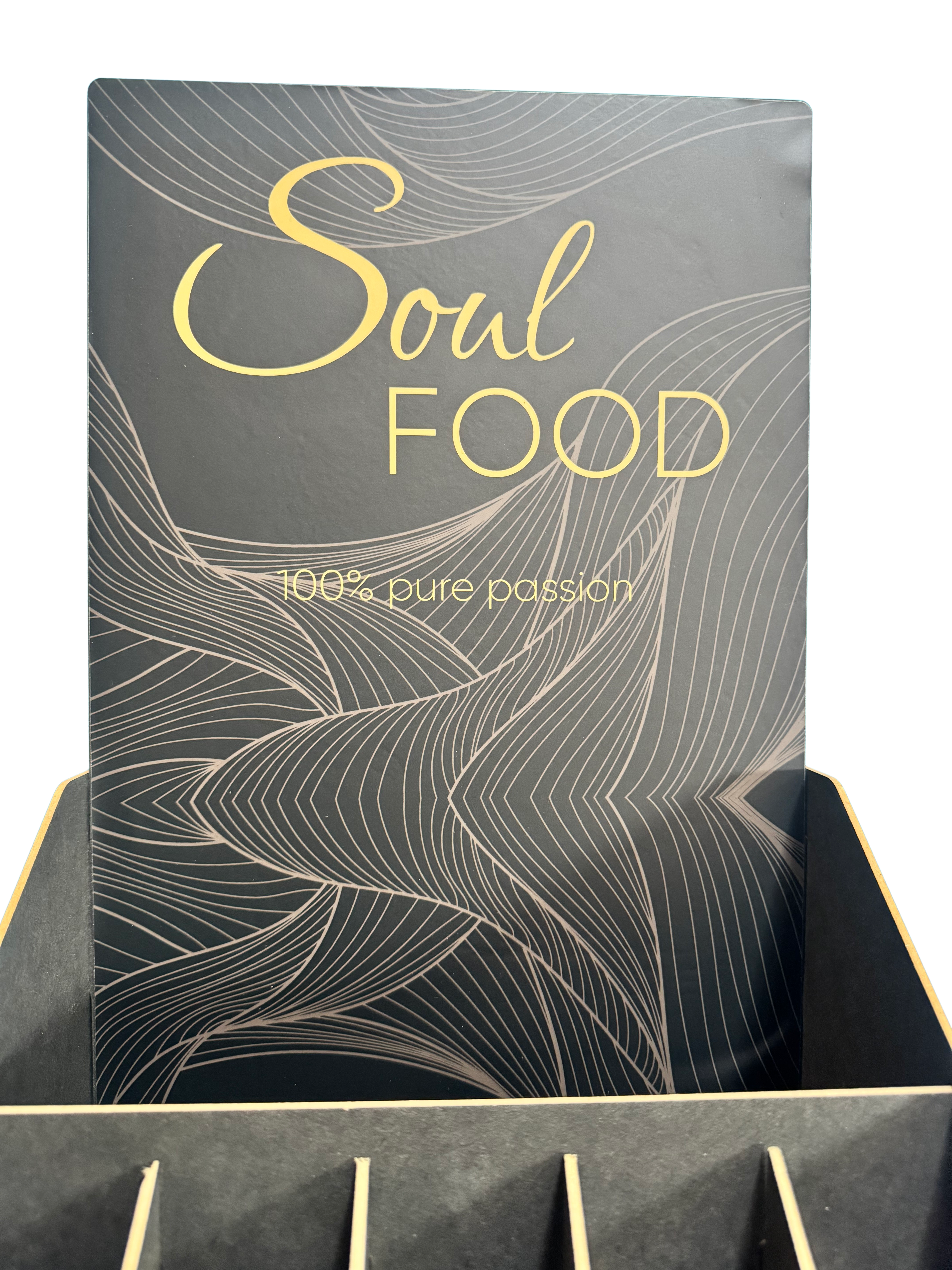 Soulfood Thekendisplay schwarz matt