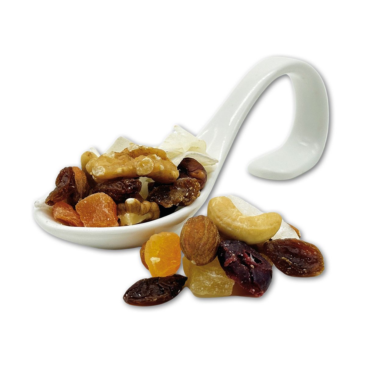 Früchte & Nussmischung 45g
5,5cm Sechskant-Glas
36 Stück im Karton