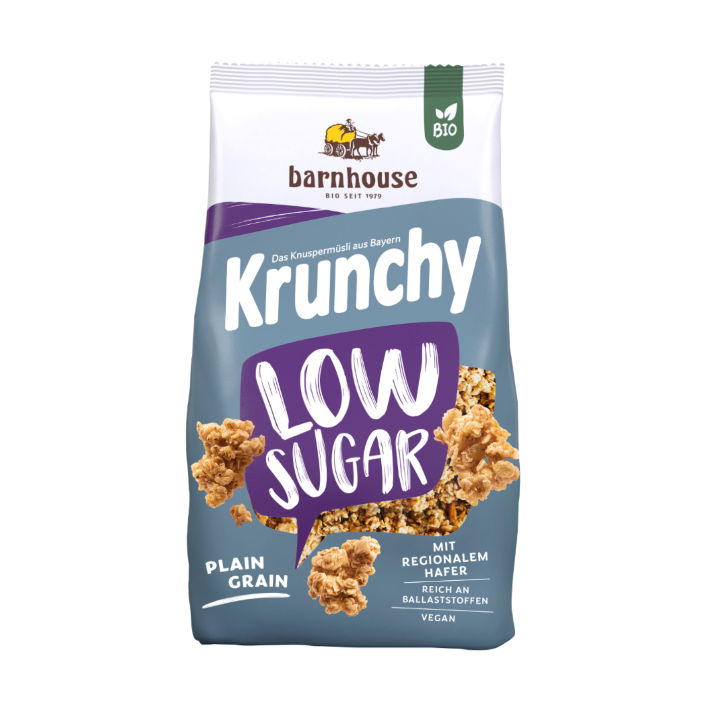BIO Barnhouse Krunchy Low Sugar Plain Grain
1,25 kg Beutel BIO Barnhouse Krunchy Low Sugar Plain Grain
1,25 kg Beutel