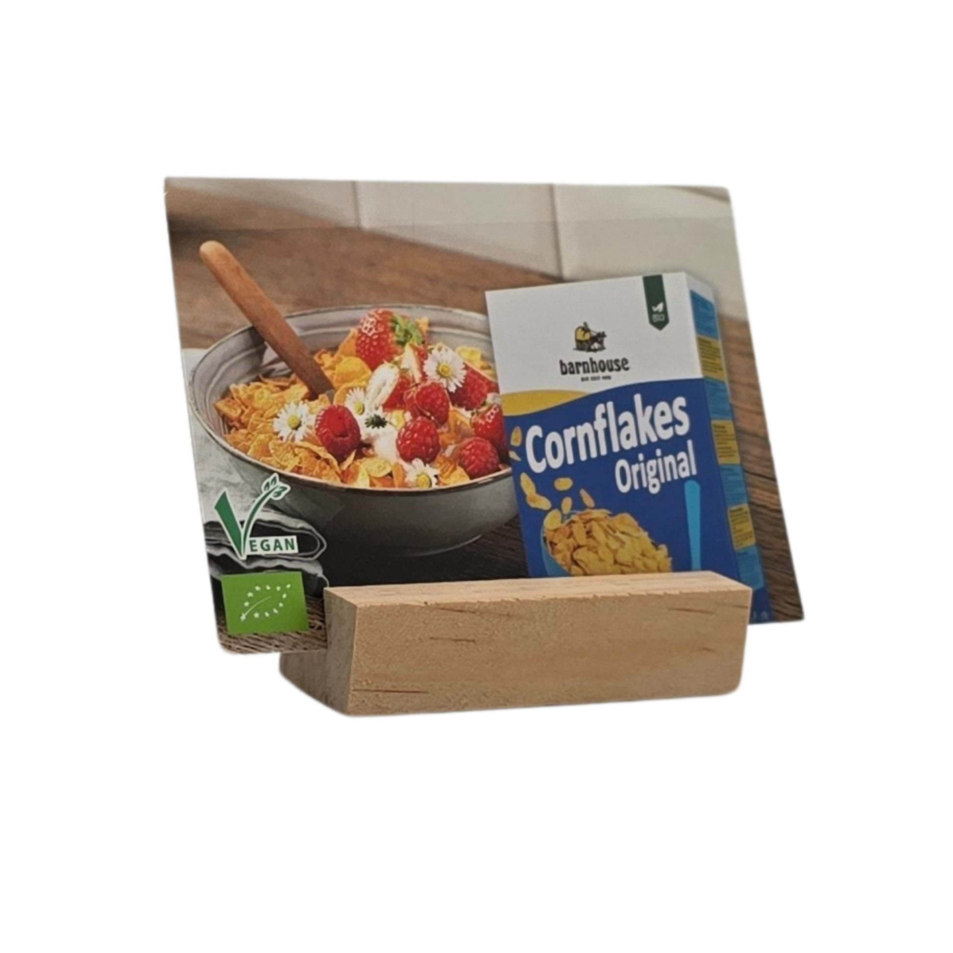 Barnhouse Cornflakes Original Sortenkarte
Buffetbeschilderung mit Zutatenliste/Allergenhinweis
BxH ca. 105 x 80 mm
