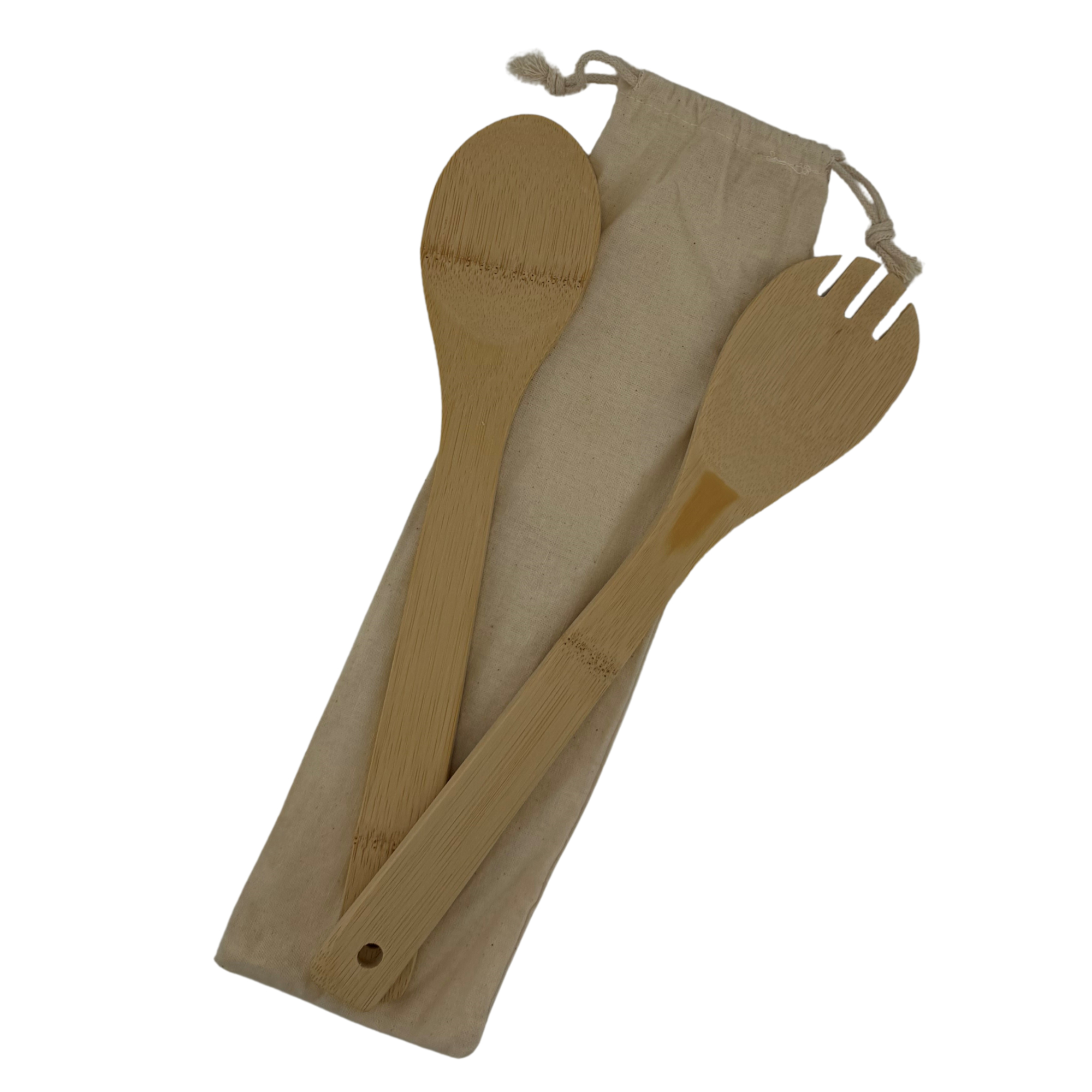 Salatbesteck aus Bambusholz 33,5 x 10 x 0,6 cm