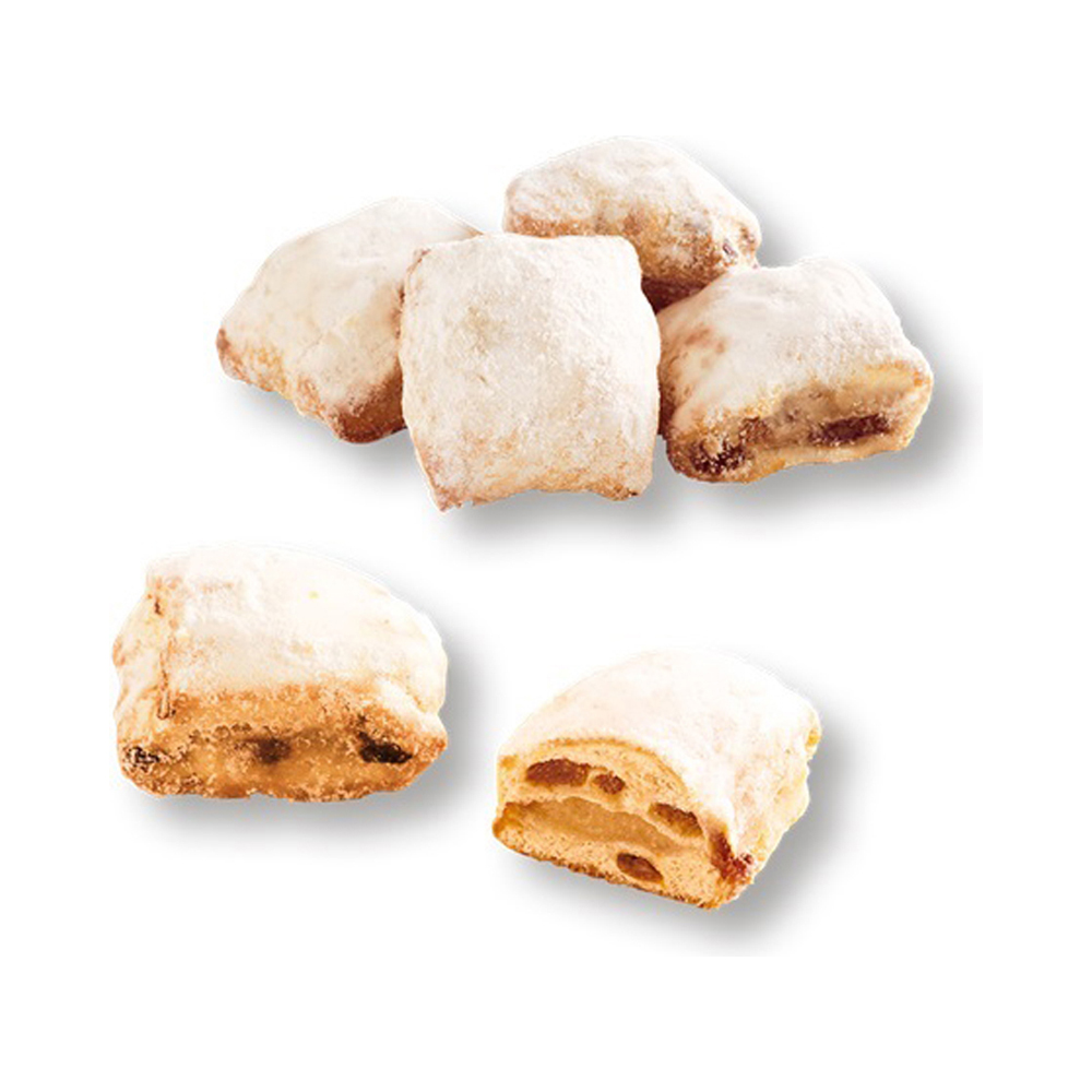 Stollenkonfekt mit 20% Marzipankern ca. 80 Stück
2,5 kg pro Karton