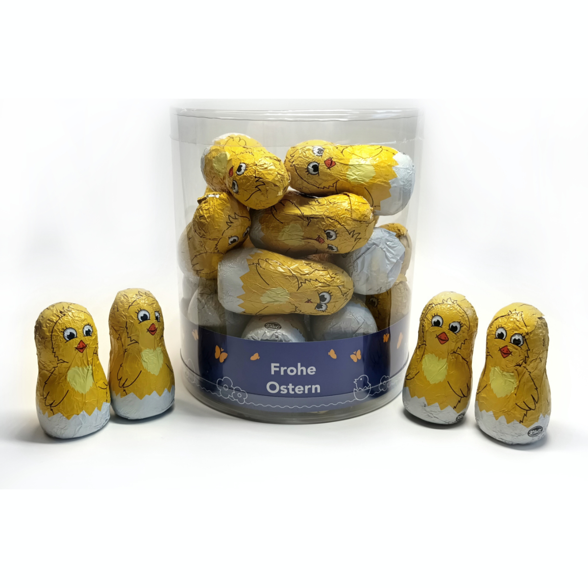 Osterküken hohl Vollmilch 15g in Alufolie - 25 Stück pro Dose