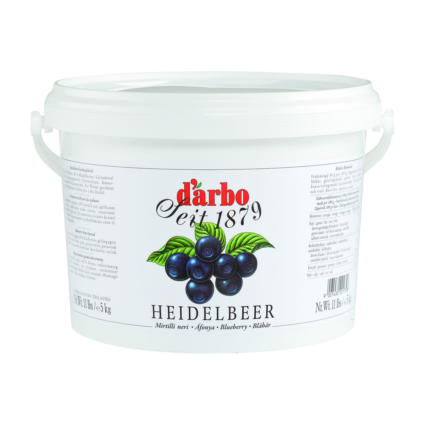 DARBO Heidelbeer Fruchtaufstrich
5,0 kg Eimer