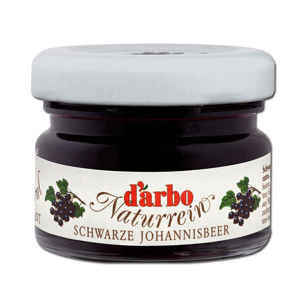 DARBO Johannisbeer Konfitüre im Mini Glas 60x28 g Glas pro Karton Nur auf Vorbestellung