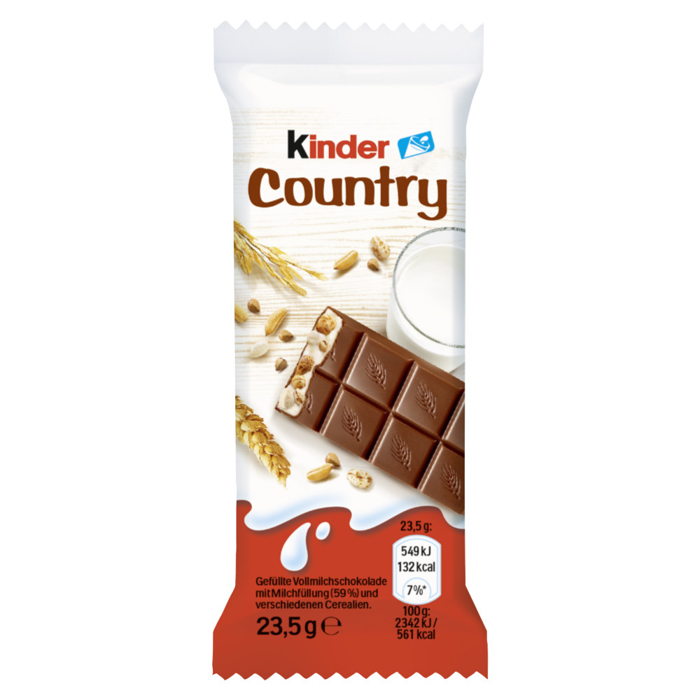 kinder Country Einzelriegel - 20 Riegel a 23,5g