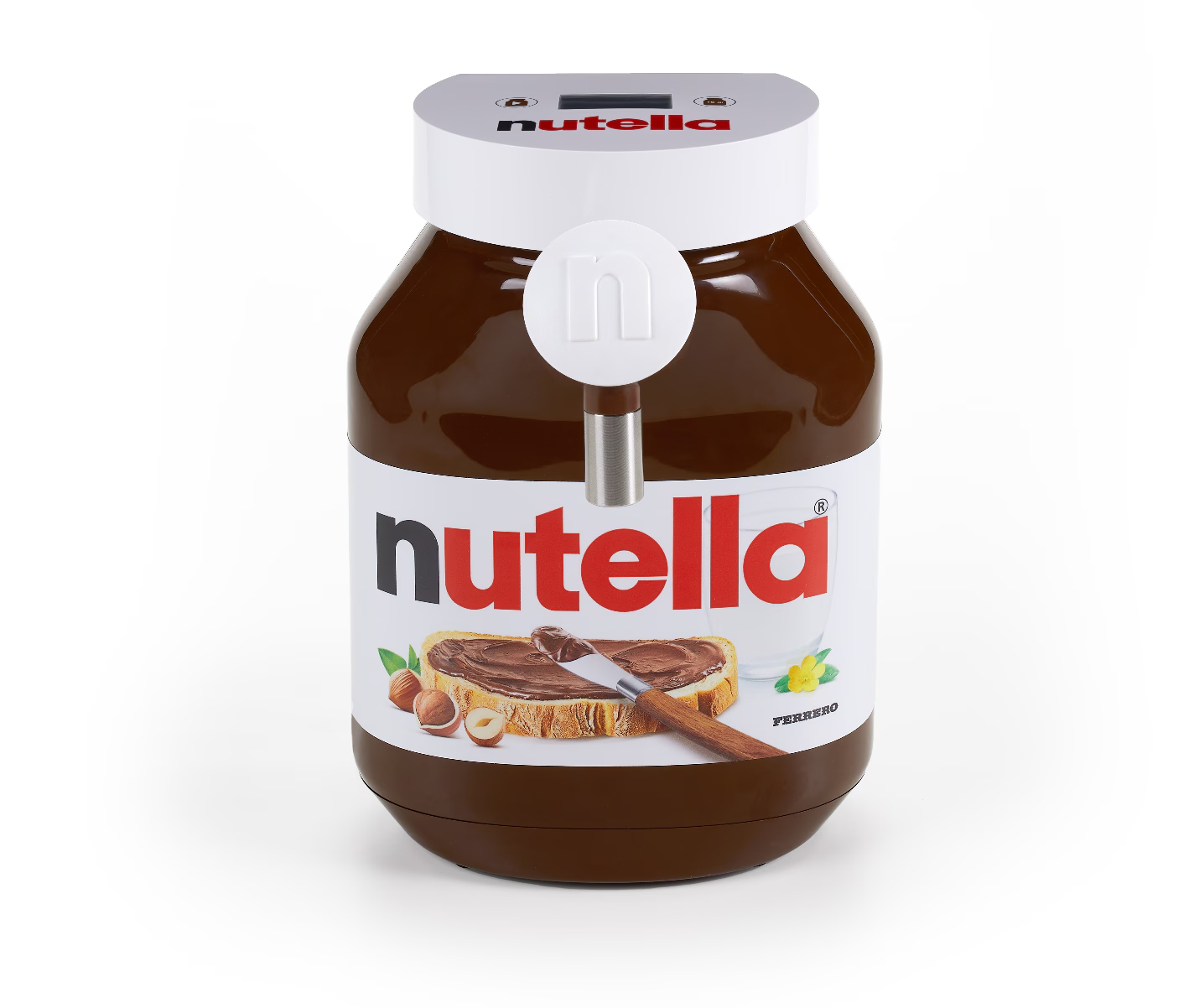 1x Digitaler Dispenser inklusive 6kg Nutella-Nachfüll-Portionsbeutel 1x Digitaler Dispenser inklusive 6kg Nutella-Nachfüll-Portionsbeutel