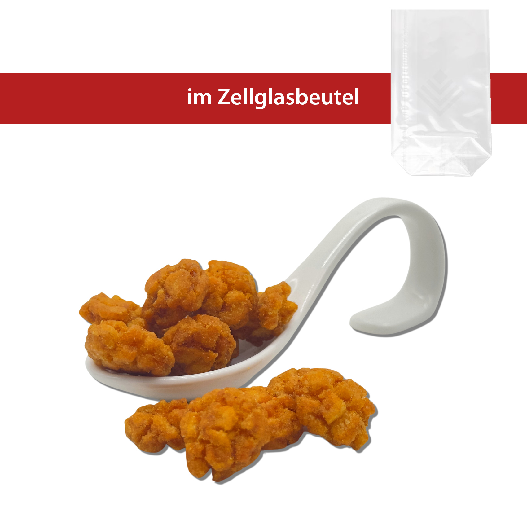 Chili Reis Cracker im 40g Zellglasbeutel
25 Stück pro Karton