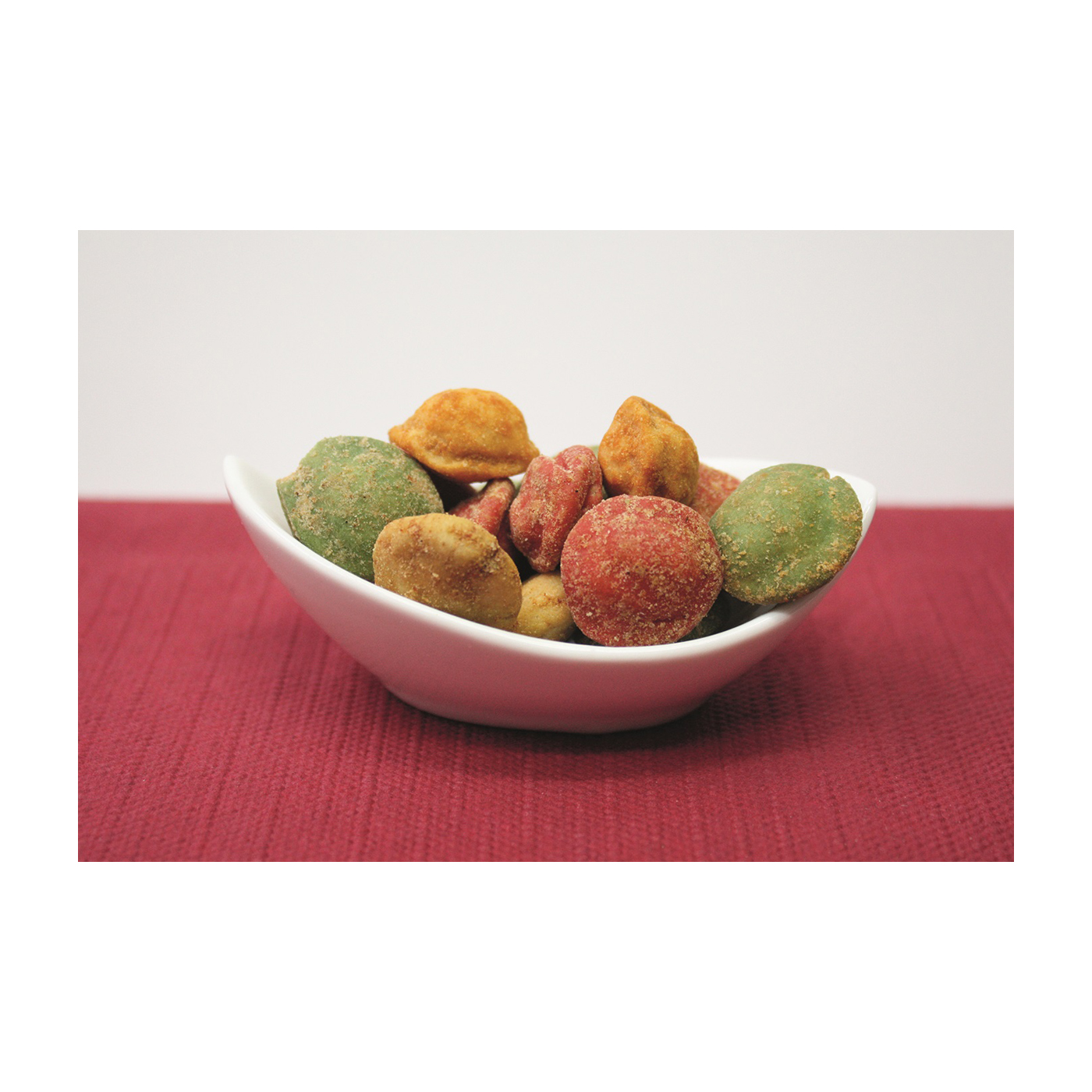 Ufo Mix 1 kg Beutel grüne & rote Wasabi-Erdnuss, BBQ-Teigmantel-Erdnuss