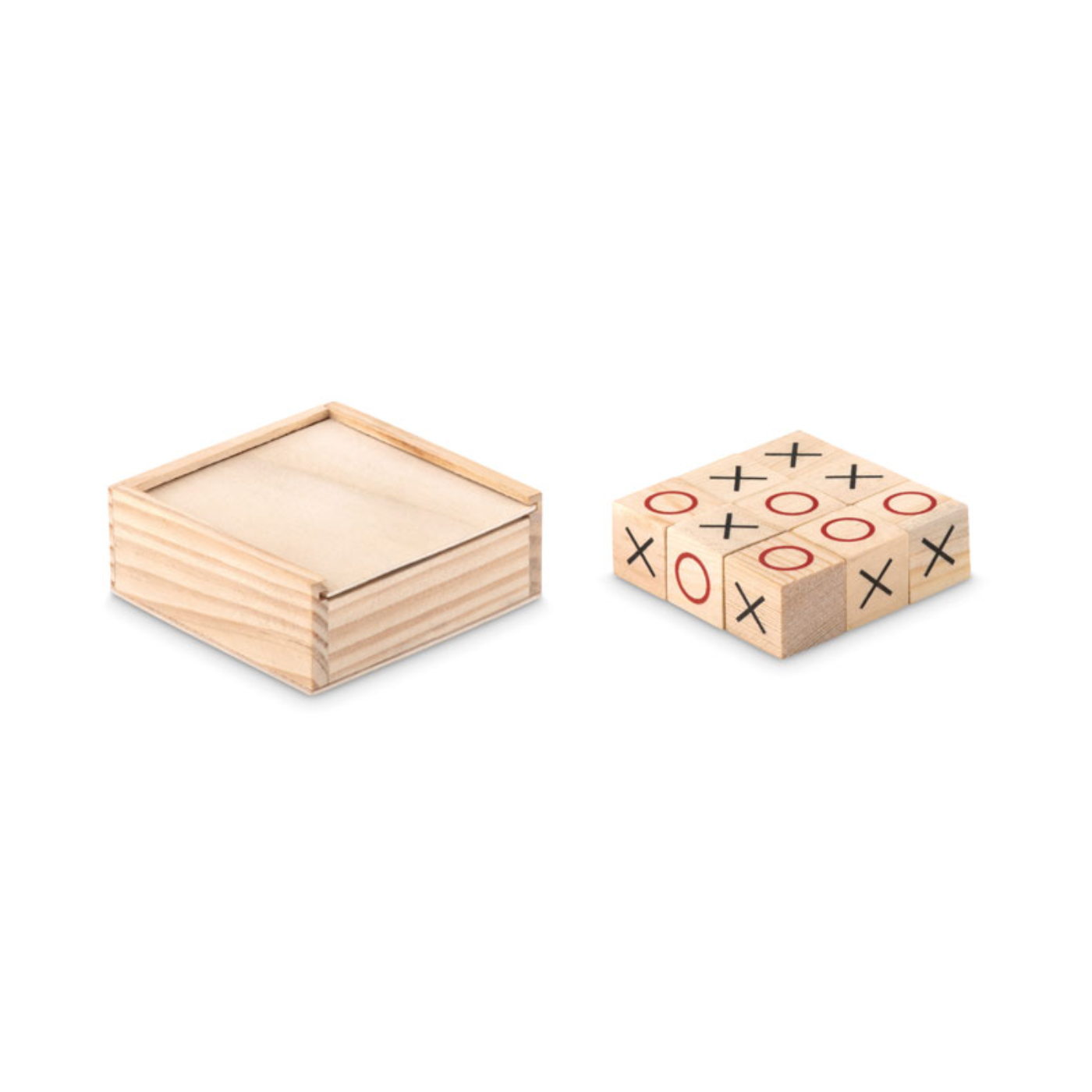 Tic-Tac-Toe Spiel aus Holz 7 x 7x 2,5 cm VPE 12 St.