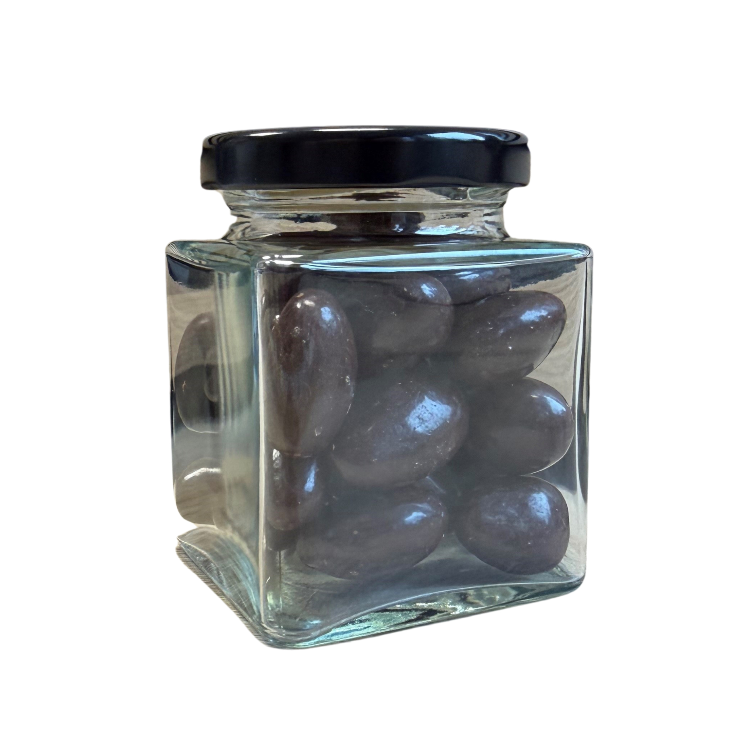 Mandeln in Zartbitterschokolade 120g
Vierkantglas mittel - BG
24 Stück pro Karton