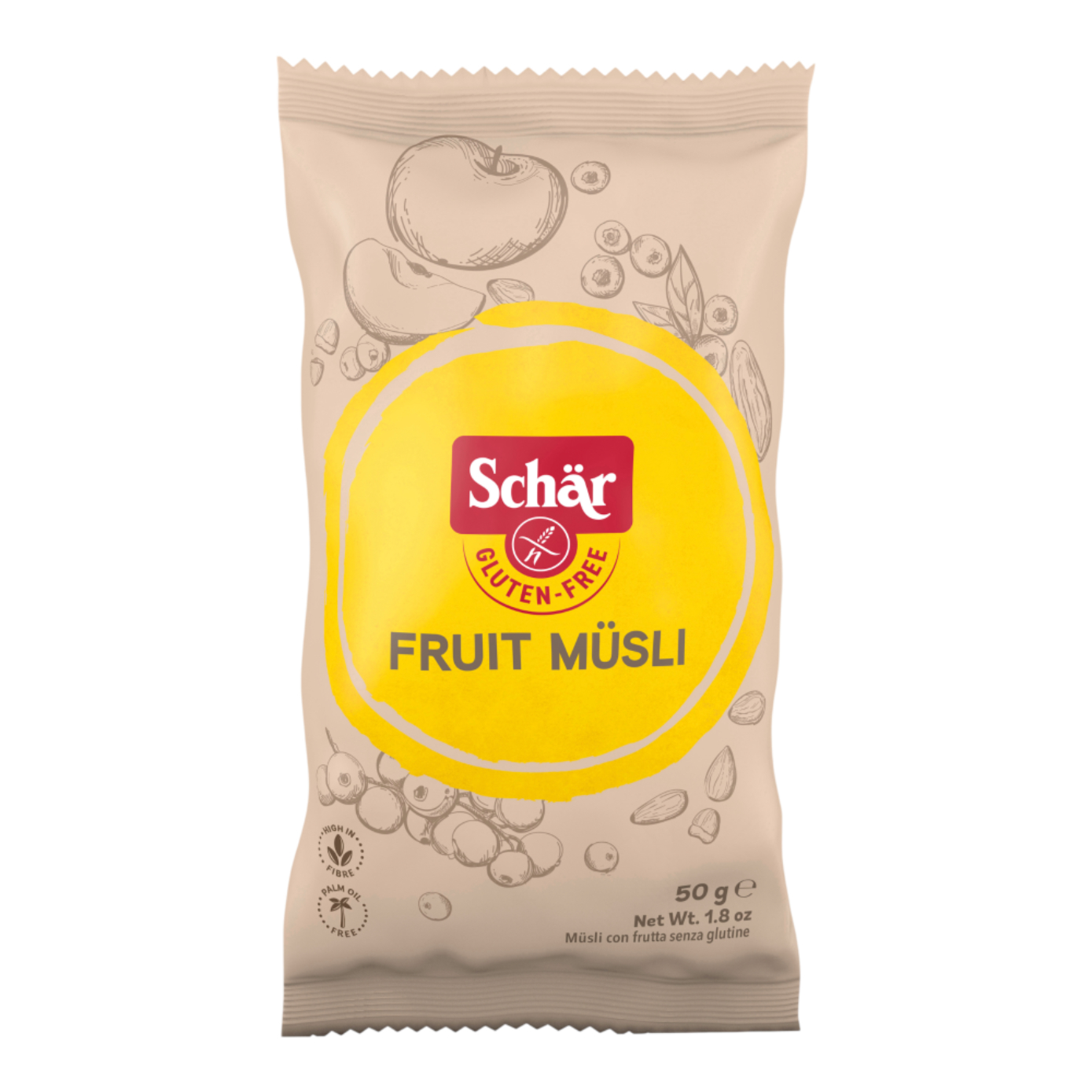 Früchte Müsli Glutenfrei 50g
24 Stück pro Karton
Schär