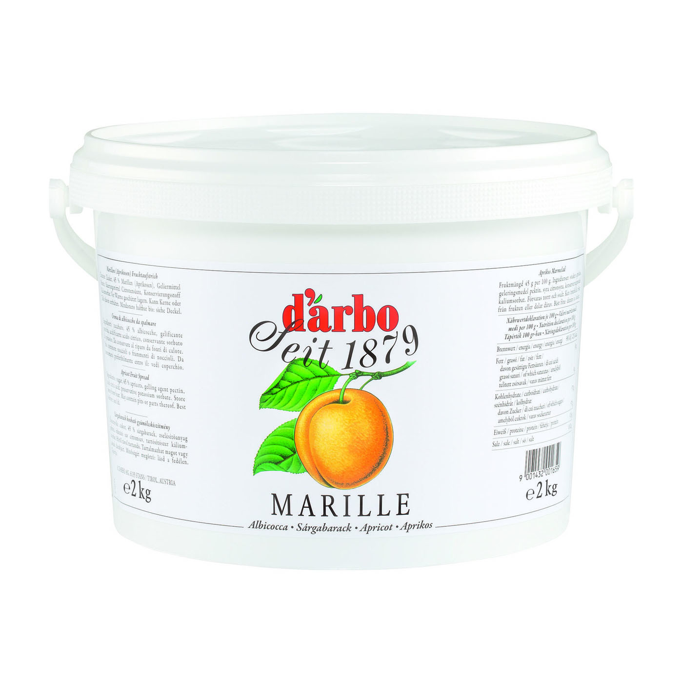 DARBO Marillen/Aprikosen Fruchtaufstrich 2,0 kg Eimer