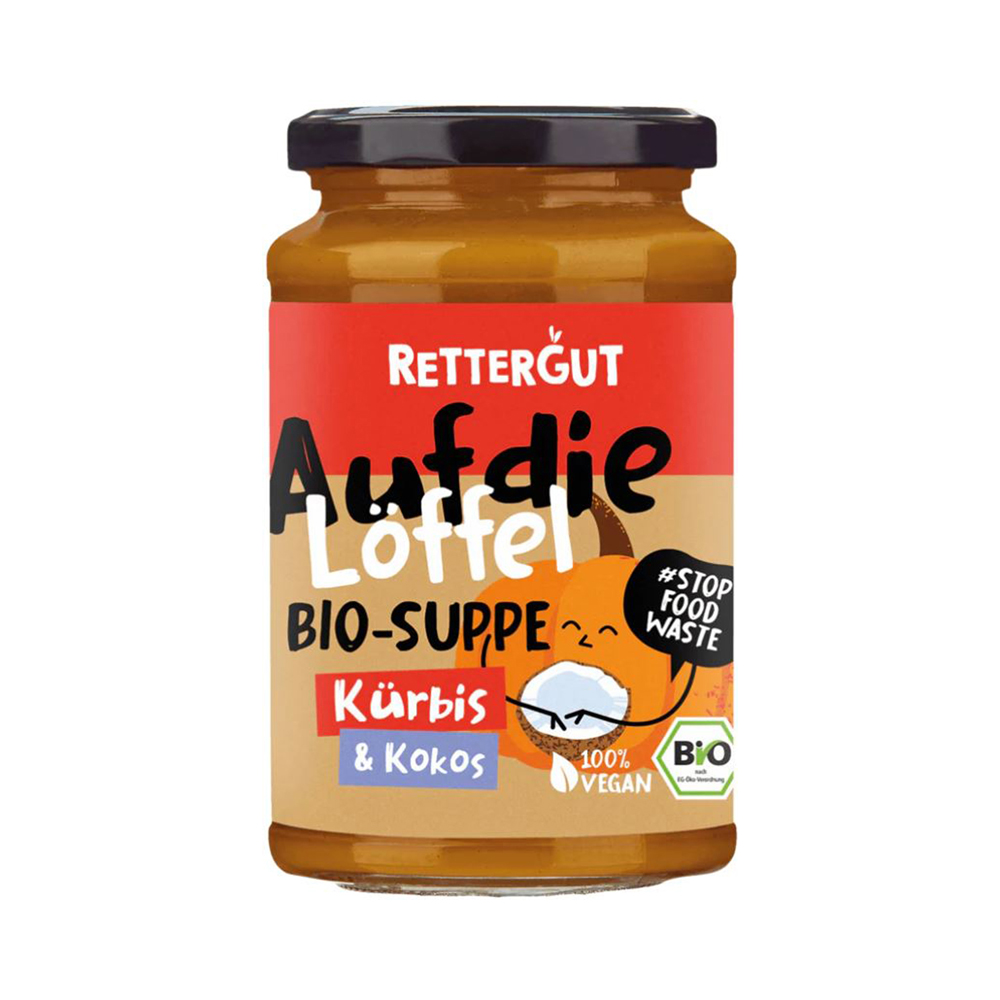 Bio Suppe Kürbis & Kokos 375 ml Rettergut 6 Stück pro Karton Nur auf Vorbestellung