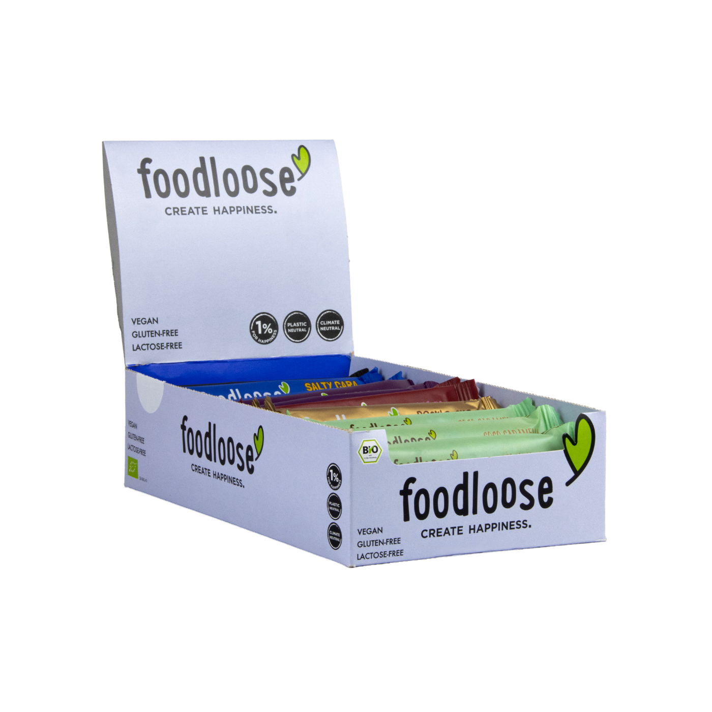 Foodloose Variety Pack Bio Nussriegel, vegan 24 Riegel  á 35 g pro Karton