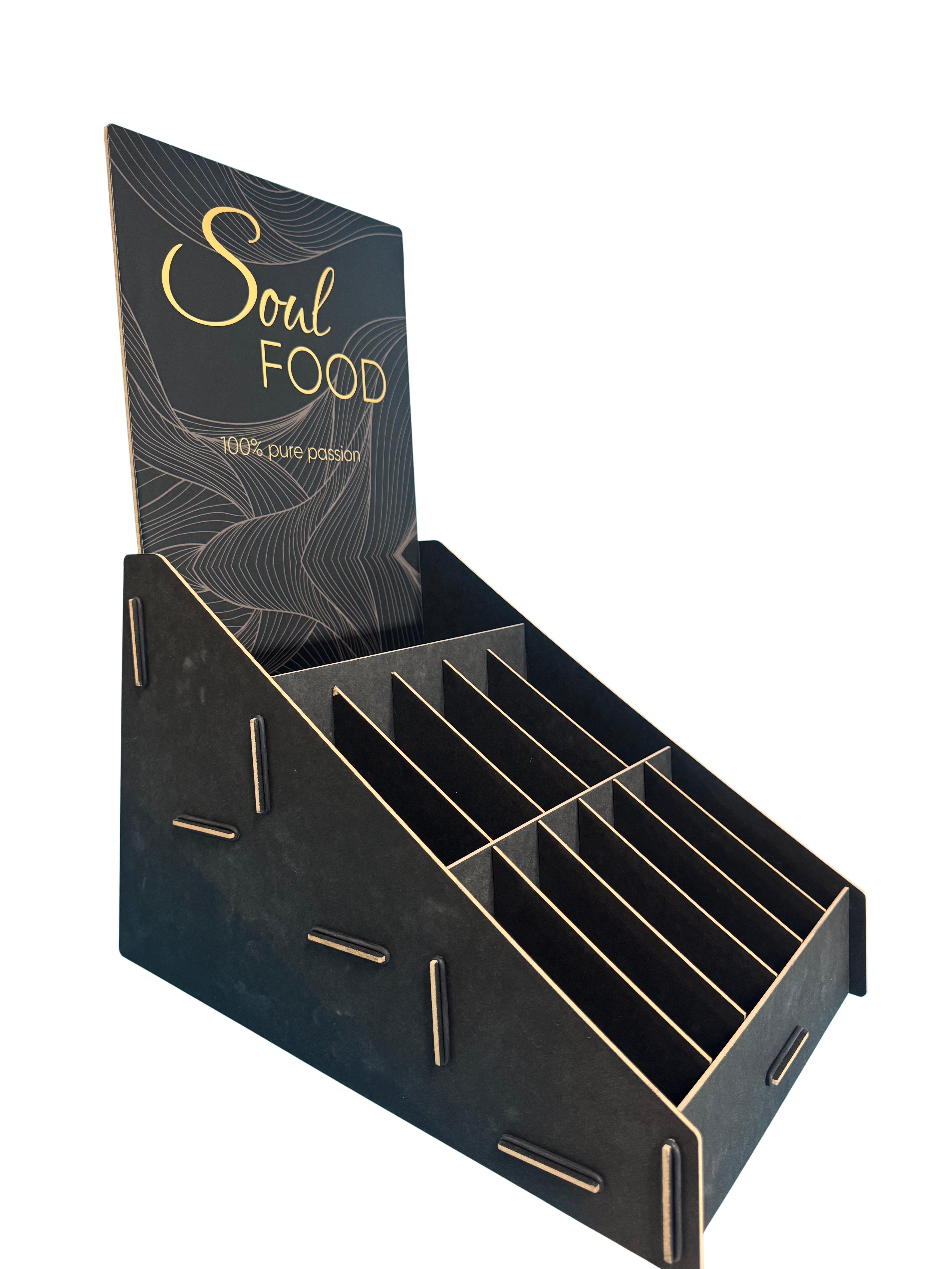 Soulfood Thekendisplay schwarz matt