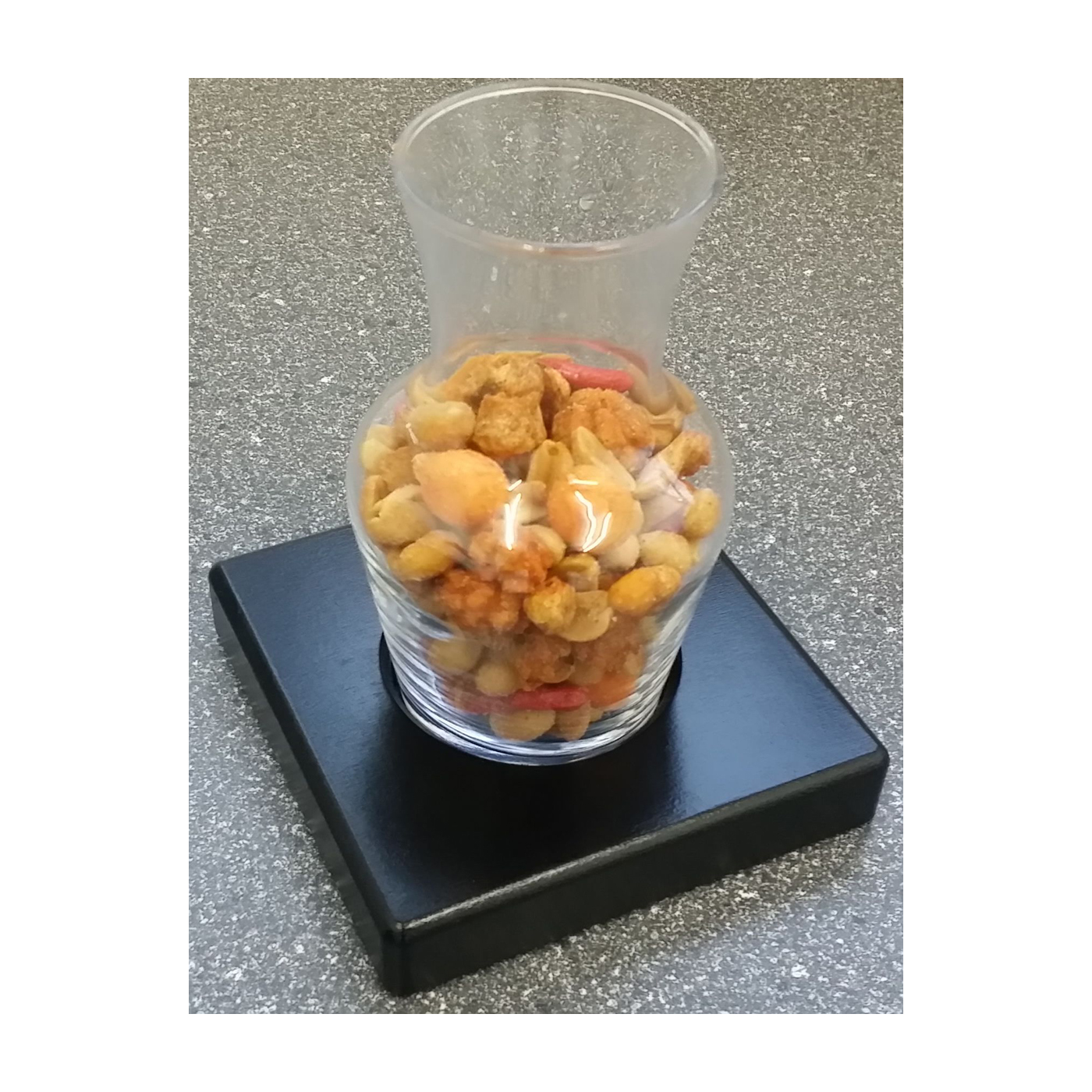 Holztableau für eine Glas Karaffe Schwarz - Carafon 25 cl