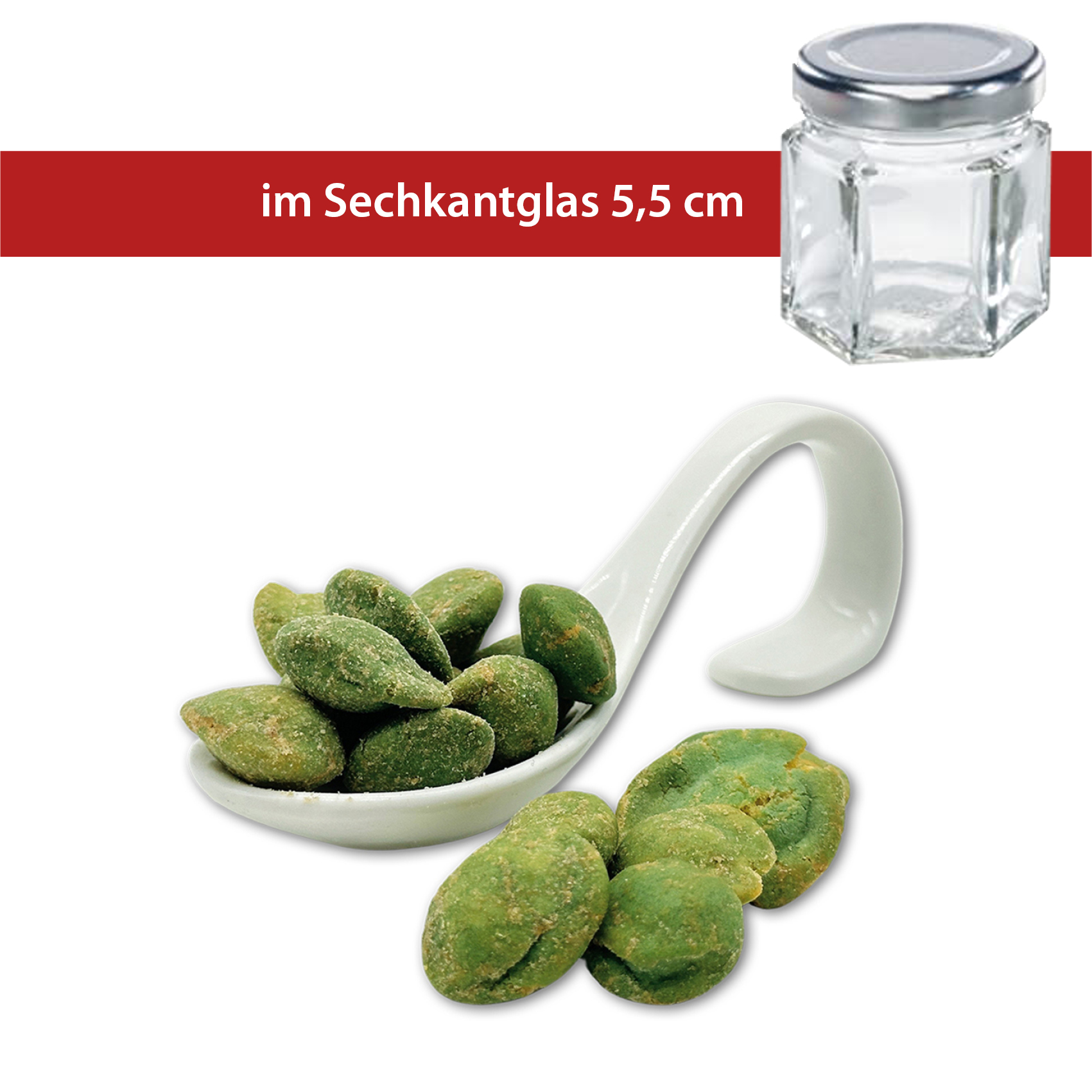 Snack Mix im 5,5cm Sechskantglas 25g - 36 Stück pro Karton