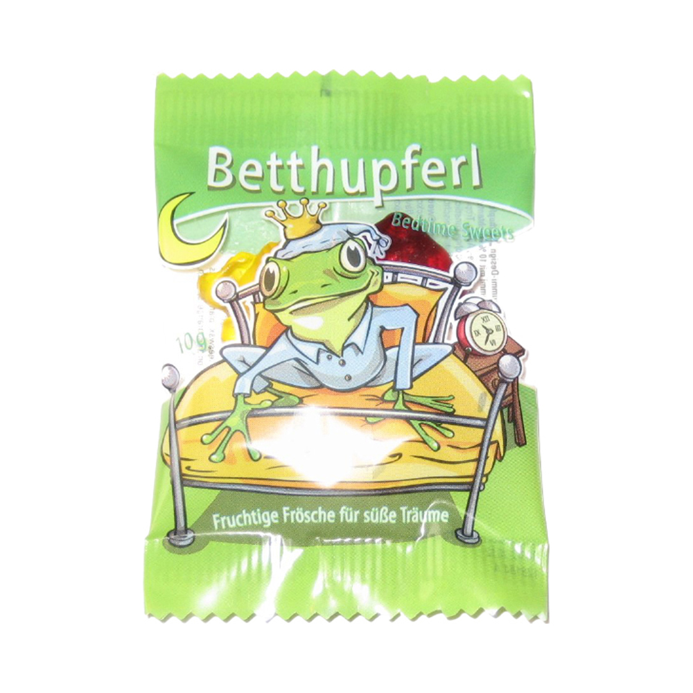Betthupferl Frösche
100 Beutel á 8,5g 
6 Beutel pro Karton