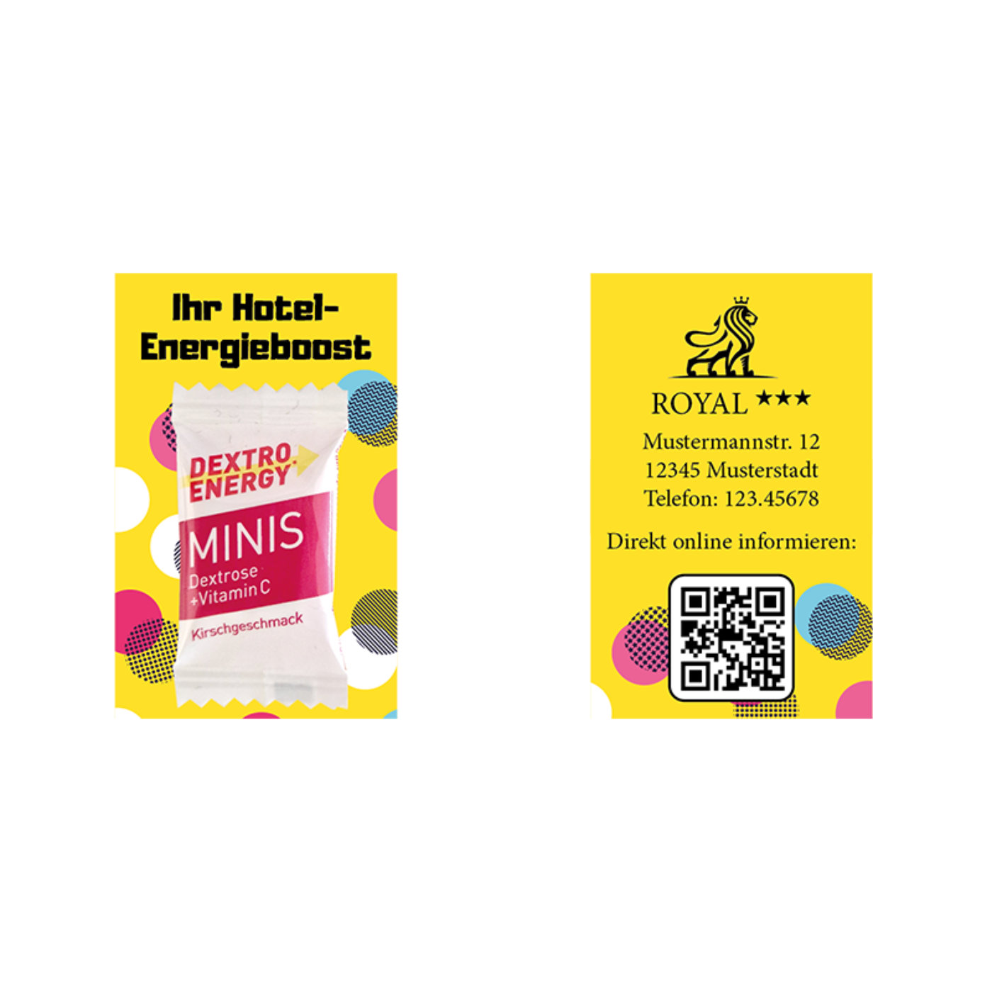 Snackcards Mini - Dextro Energy (60x38mm) - Traubenzucker für schnelle Energie und fruchtigen Geschmack unterwegs.