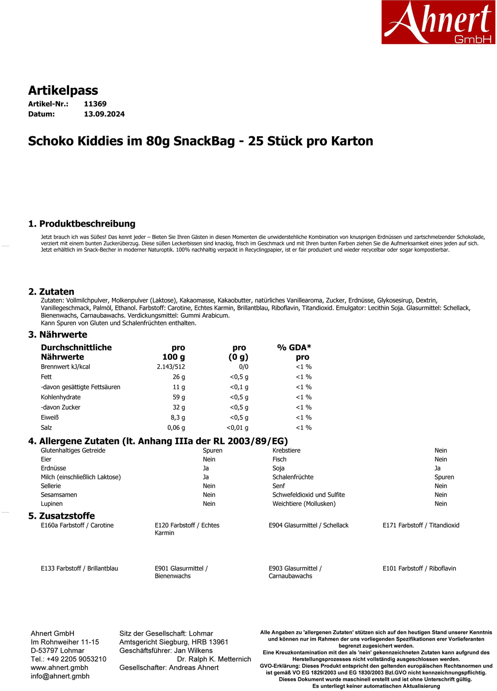 Schoko Kiddies im 80g SnackBag - 25 Stück pro Karton