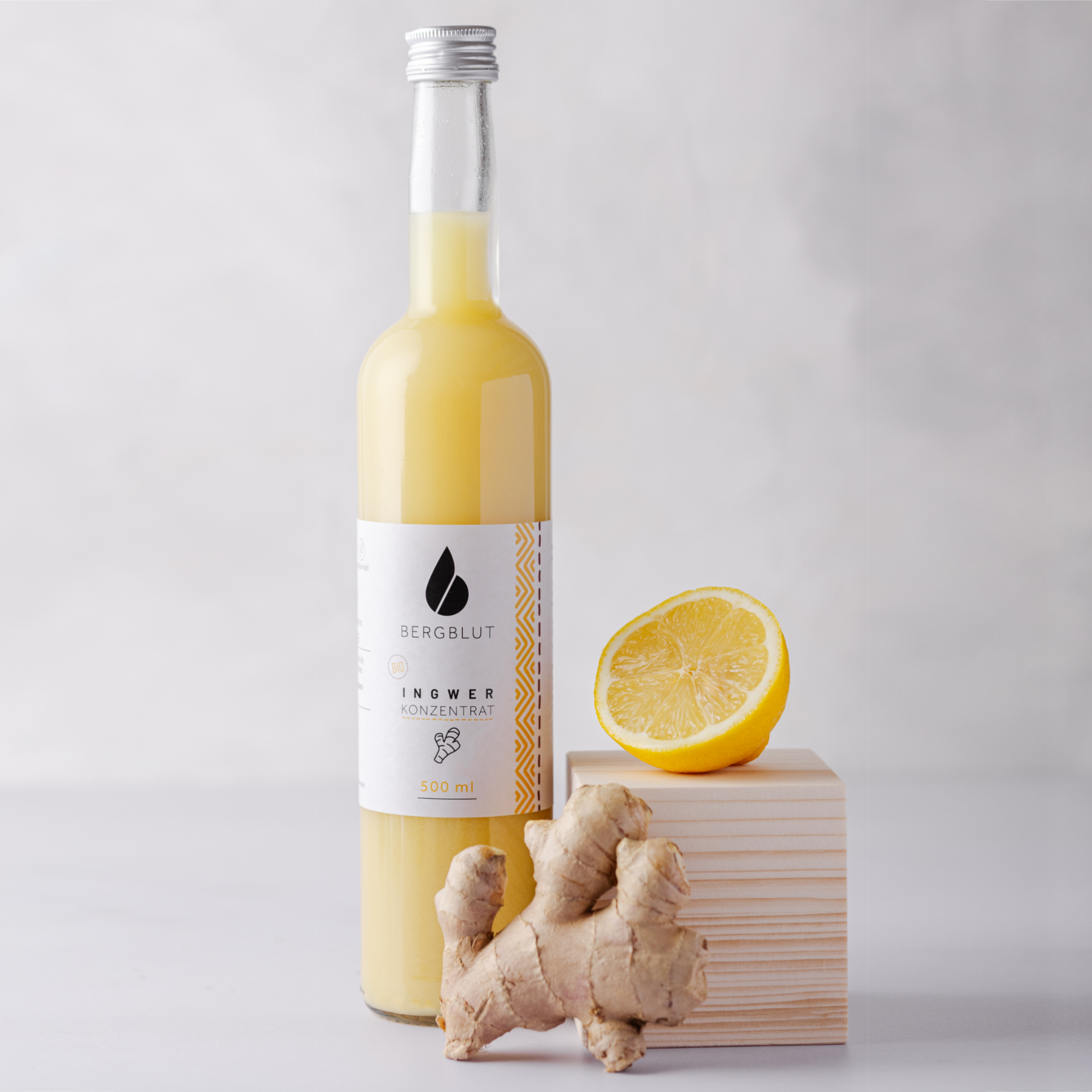 Bio Ingwerkonzentrat 500ml von Bergblut - 6 Flaschen pro Karton