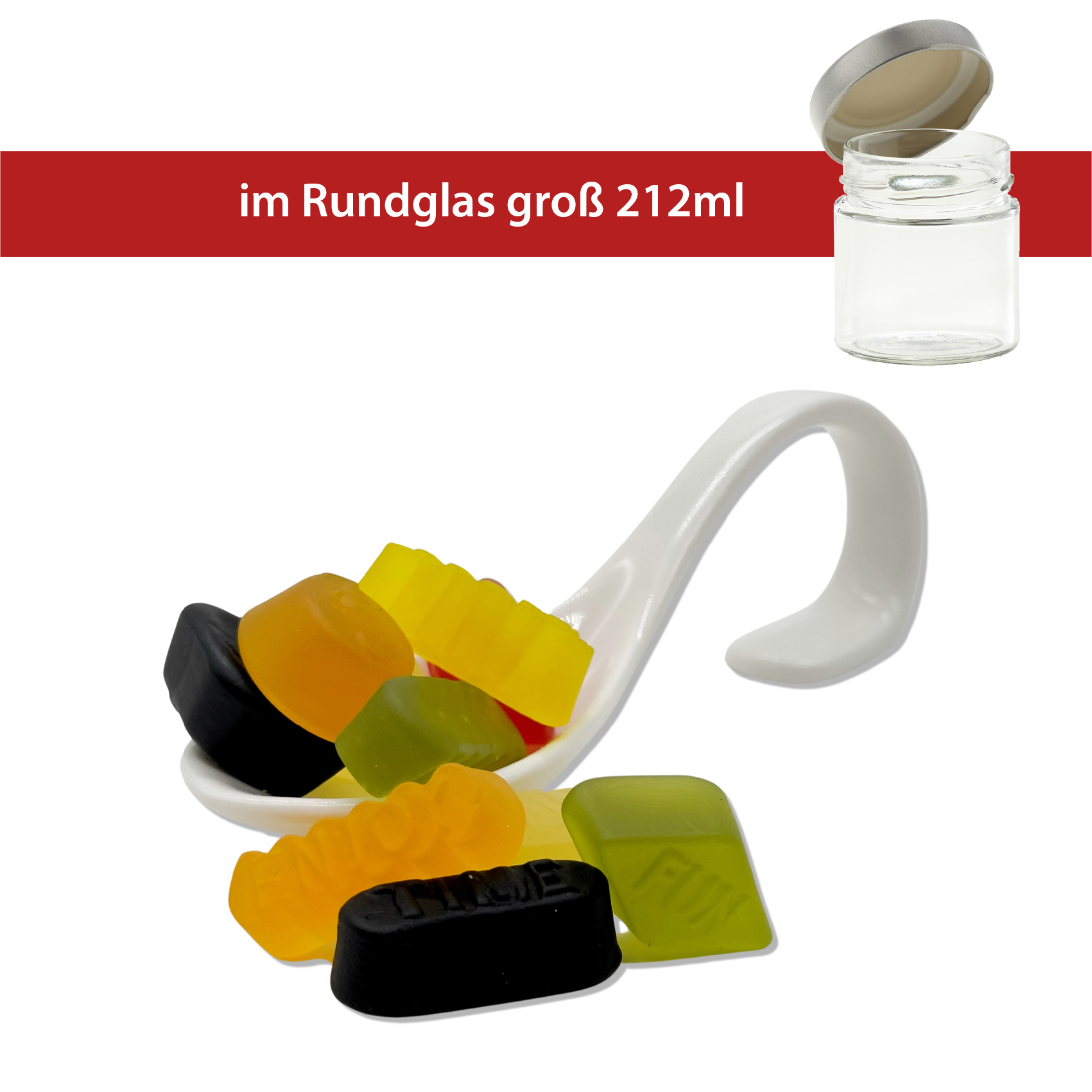 Weingummi Englisch 130g
Rundglas groß 212ml
22 Stück pro Karton