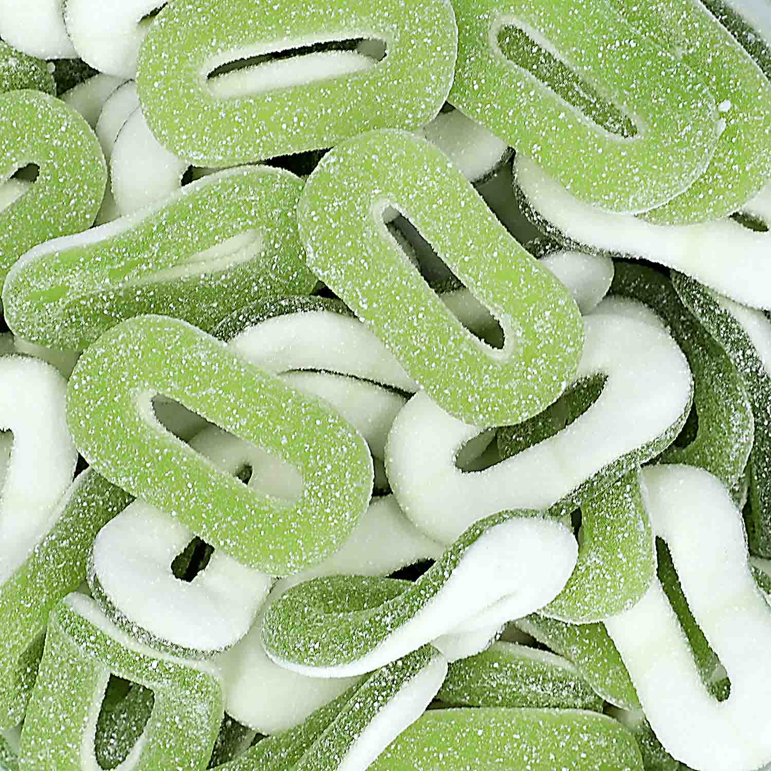Trolli saure Apfelringe 150 Stück in der Papiertüte, genäht