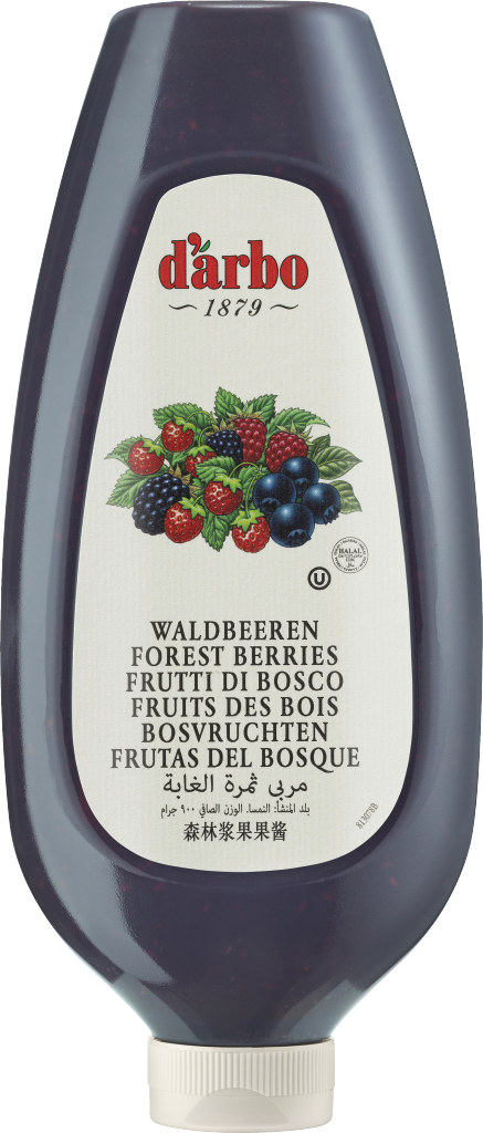 Darbo Fruchtaufstrich Dosierflasche 900g 
Waldbeeren