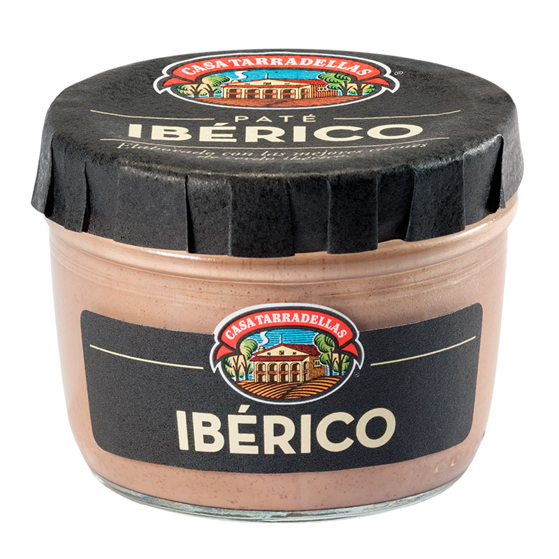 Paté de Iberico 125 g Iberico Schweineleberpastete . Die cremige Konsistenz und der unverwechselbare Geschmack - eine echten spanischen Köstlichkeit. Der Brotaufstrich vom Iberischen Schwein ist glutenfrei.