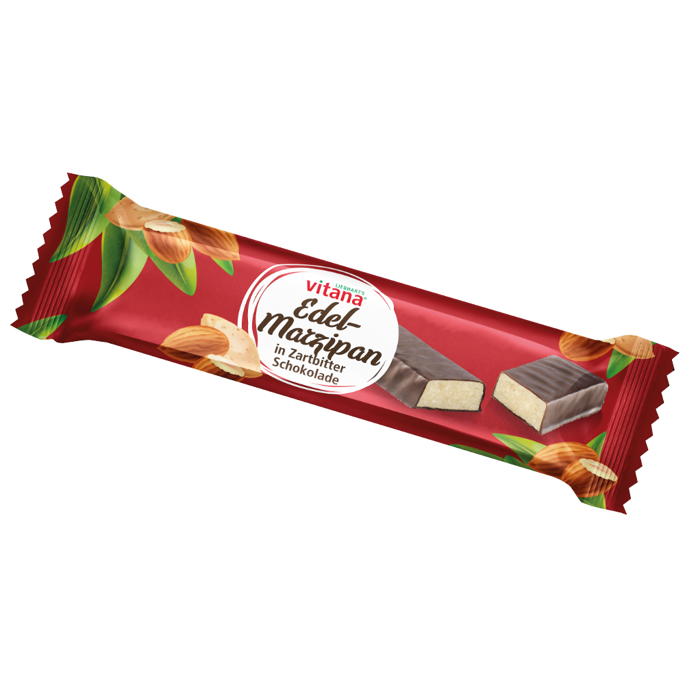 Liebharts Edel-Marzipan-Riegel in Zartbitter-Schokolade 40g - 24 Stück pro Karton