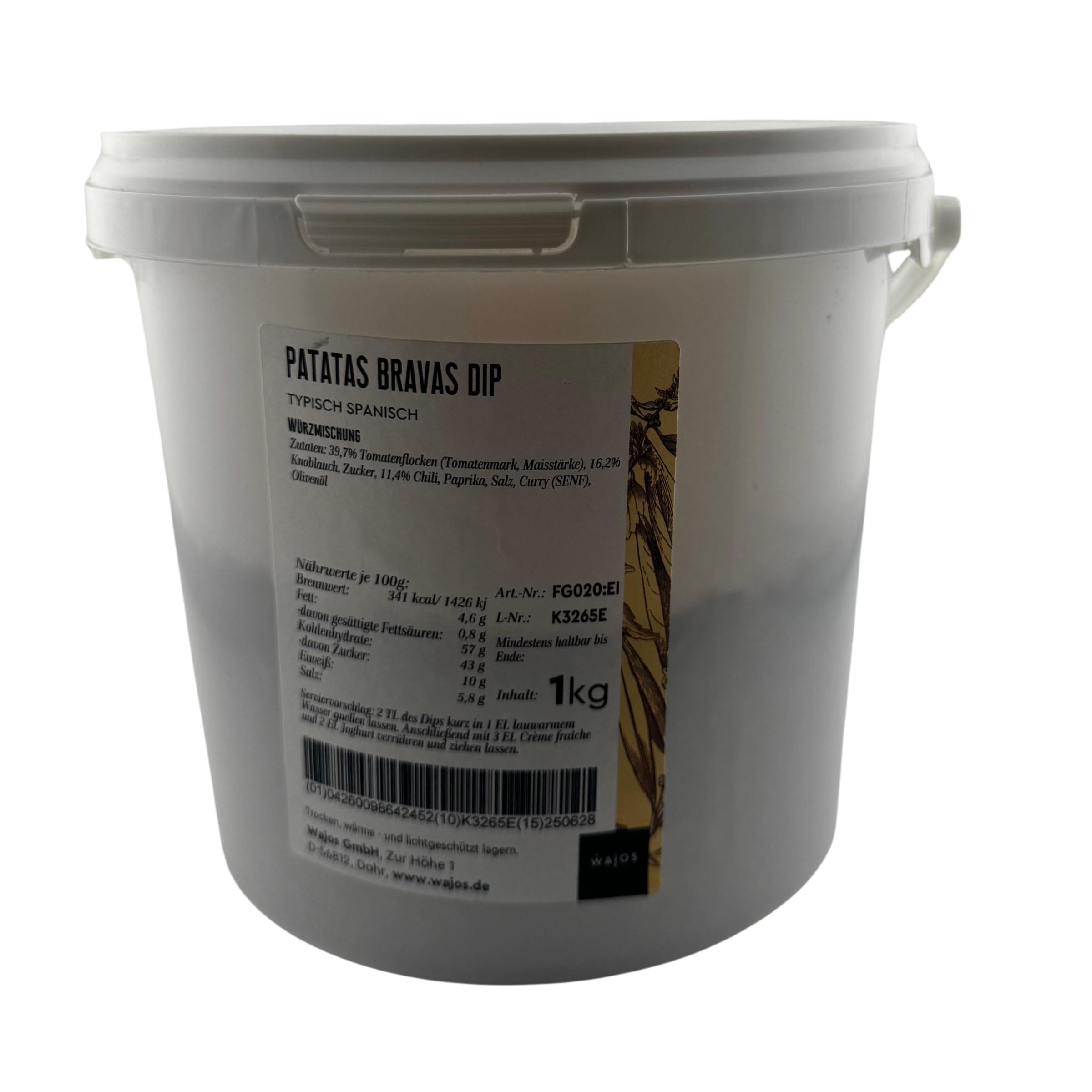 Patatas Bravas Dip 1000 g Eimer Tomate, Knoblauch, Paprika und Chili